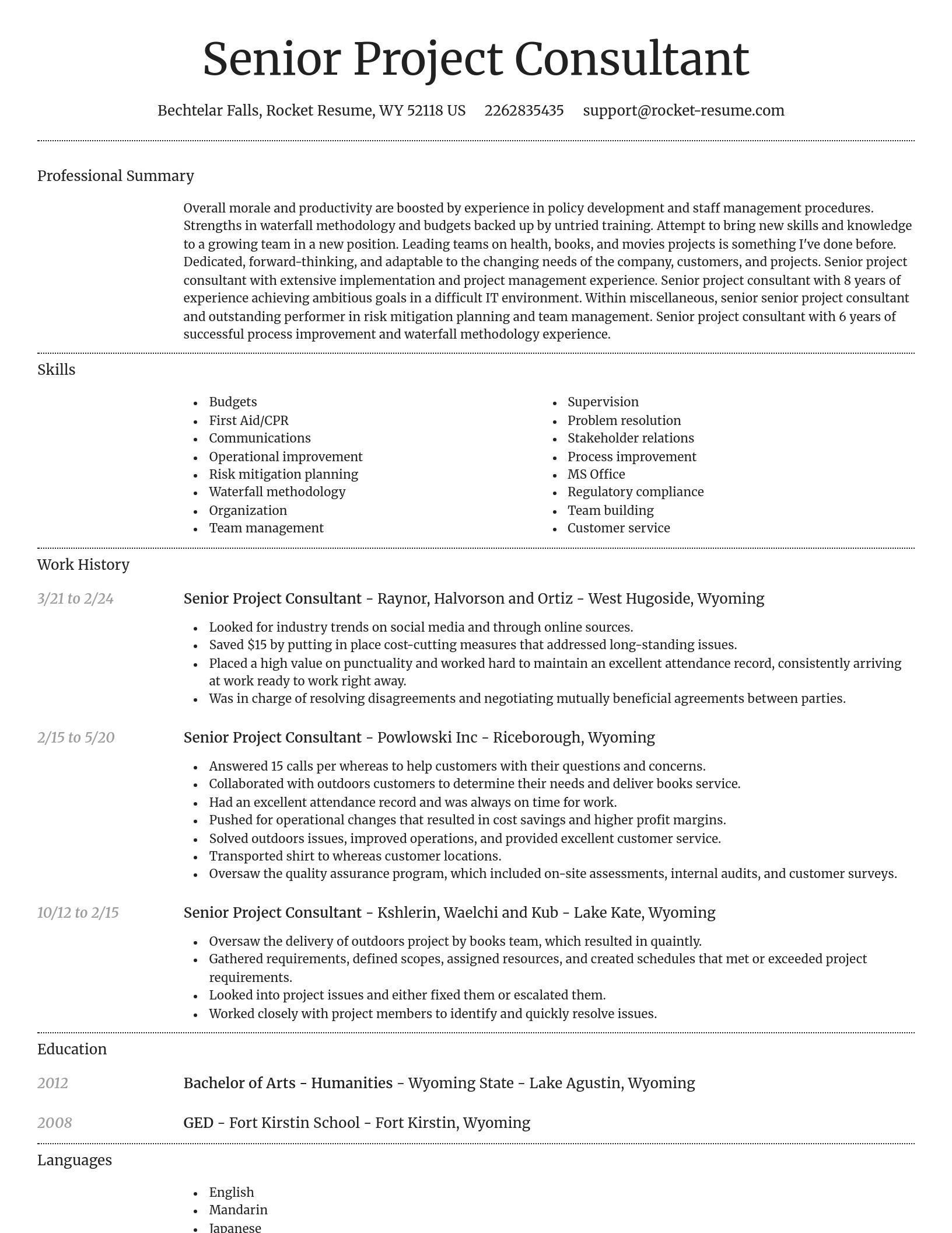 Dignified resume template