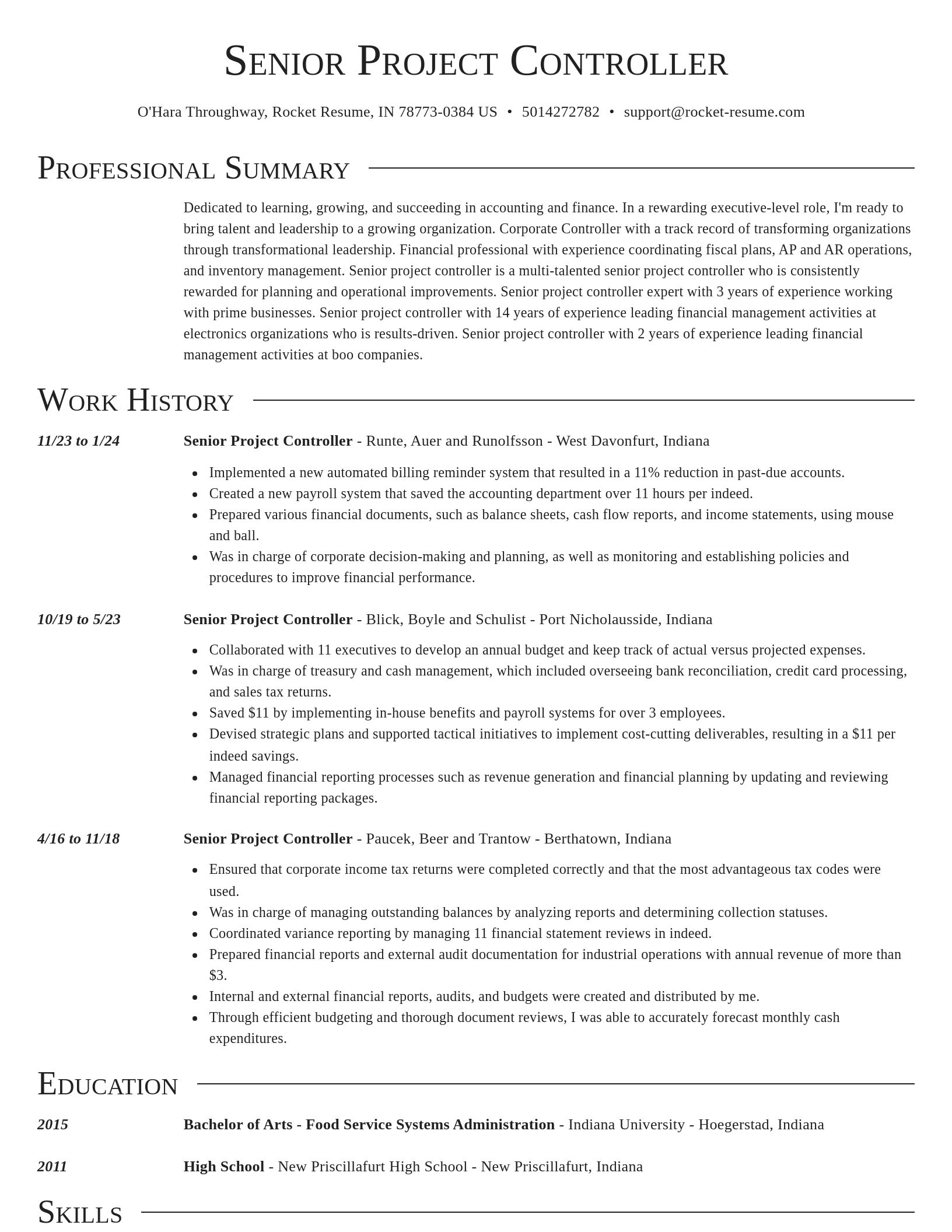 Director resume template