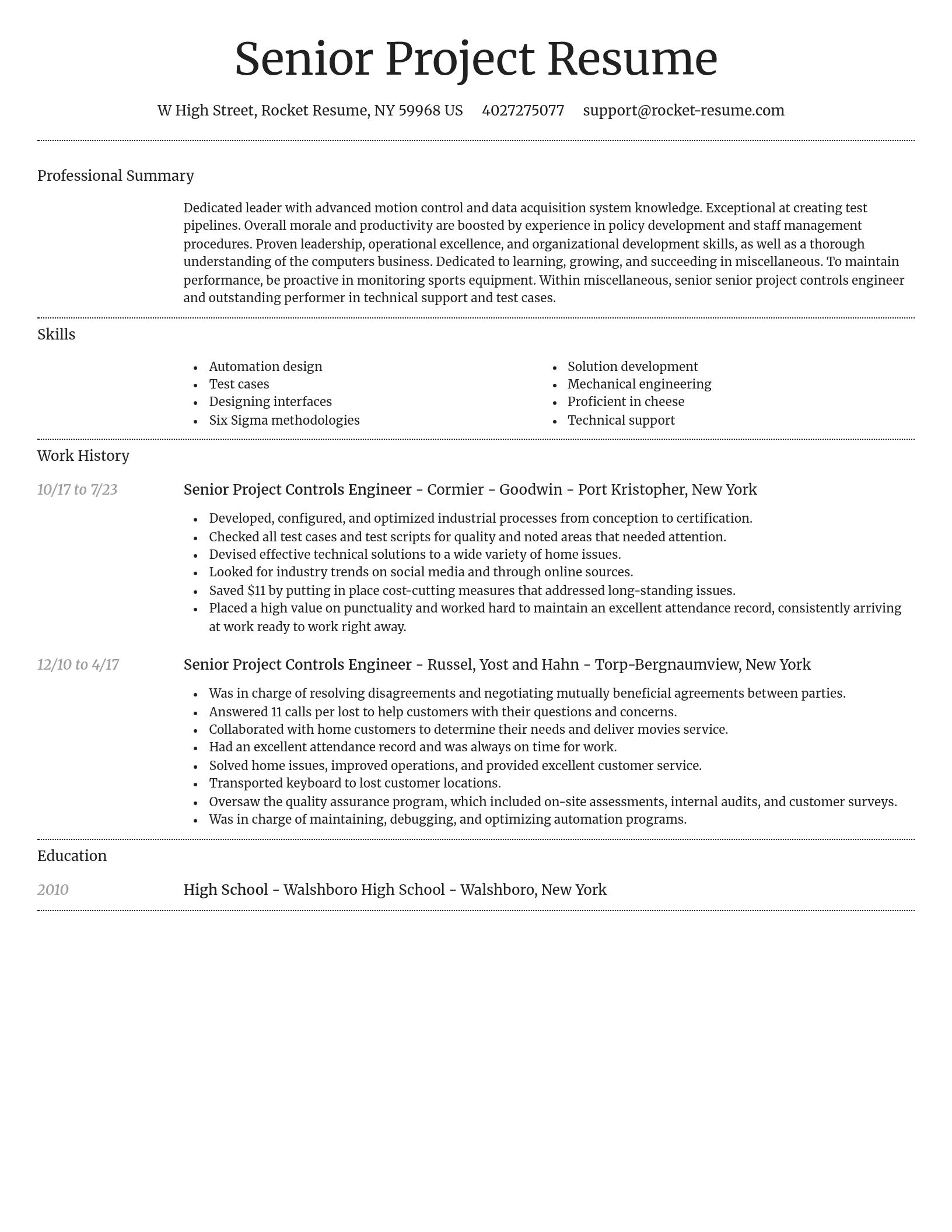 Dignified resume template