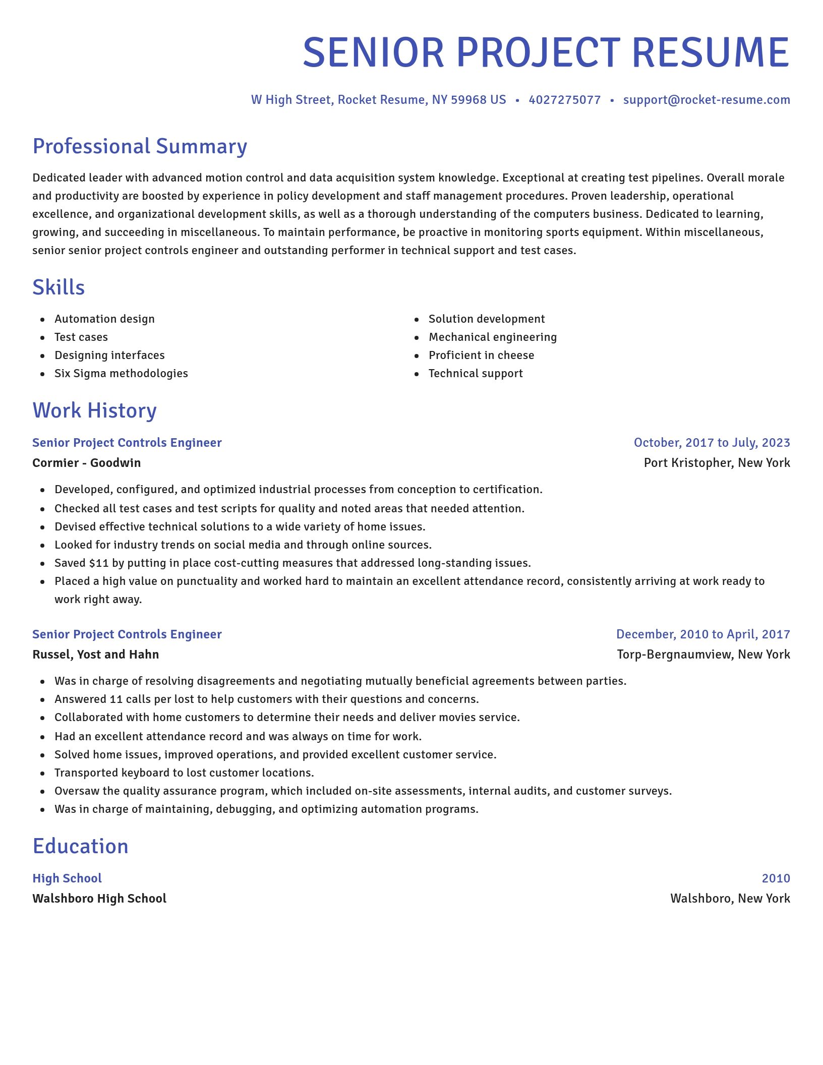 Novel resume template