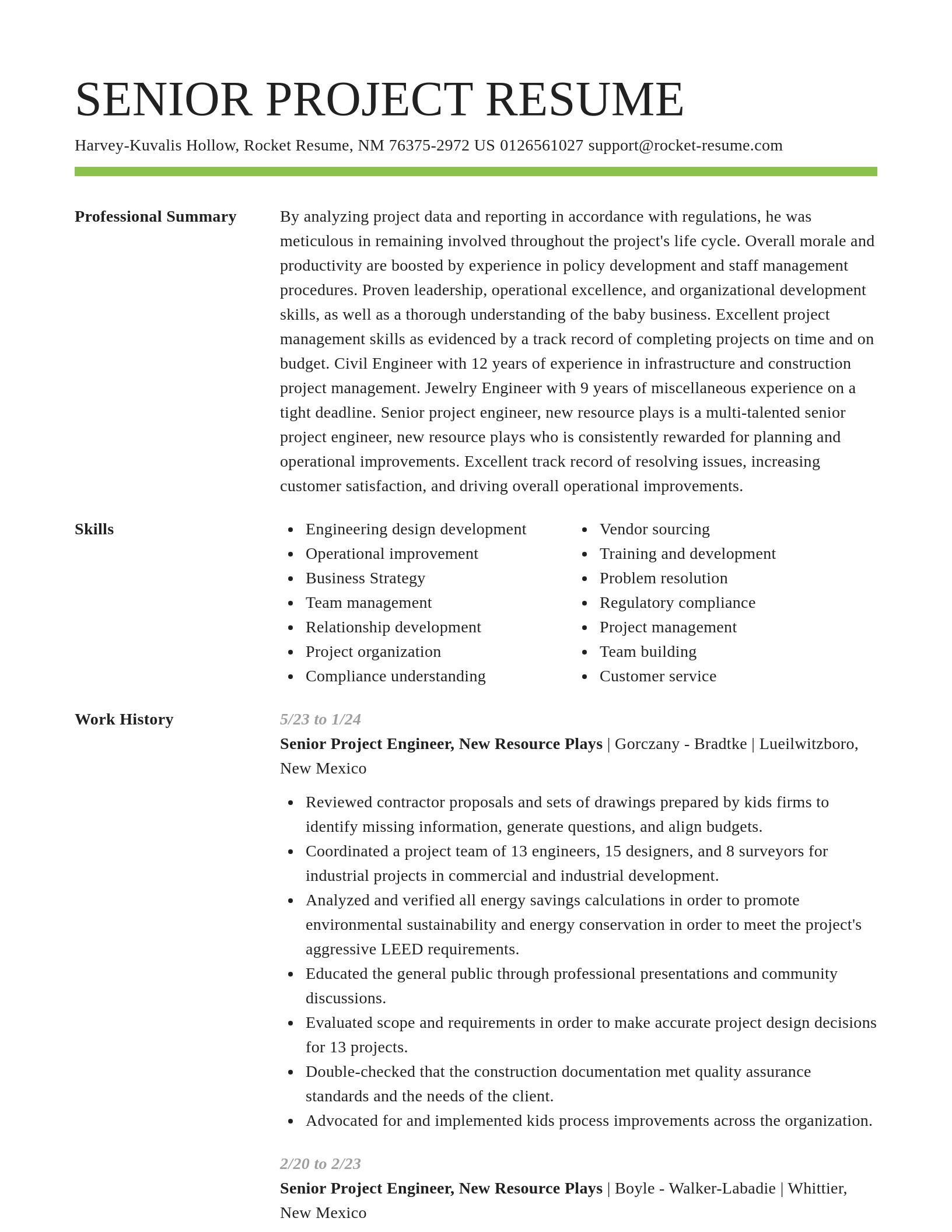 Smart resume template