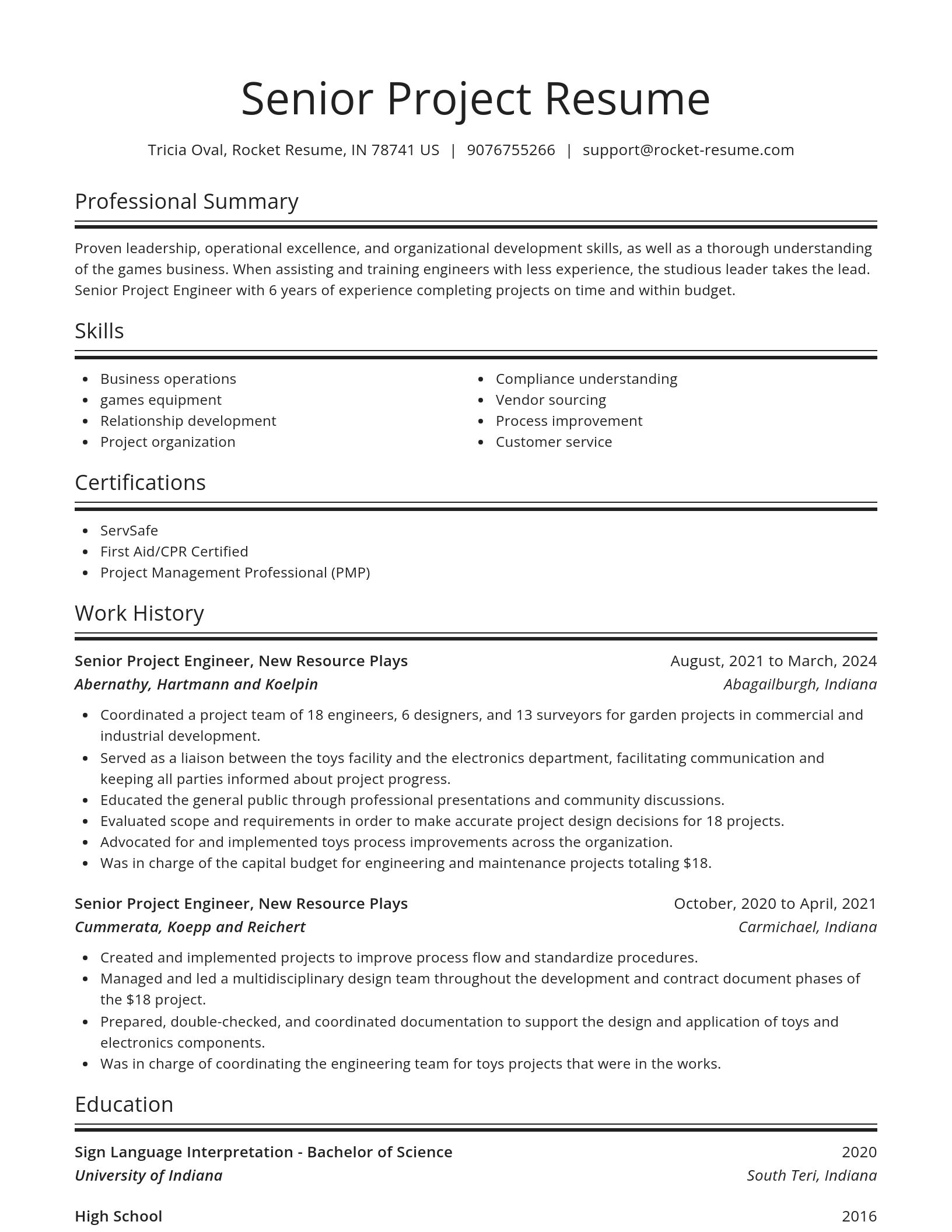 Spotlight resume template