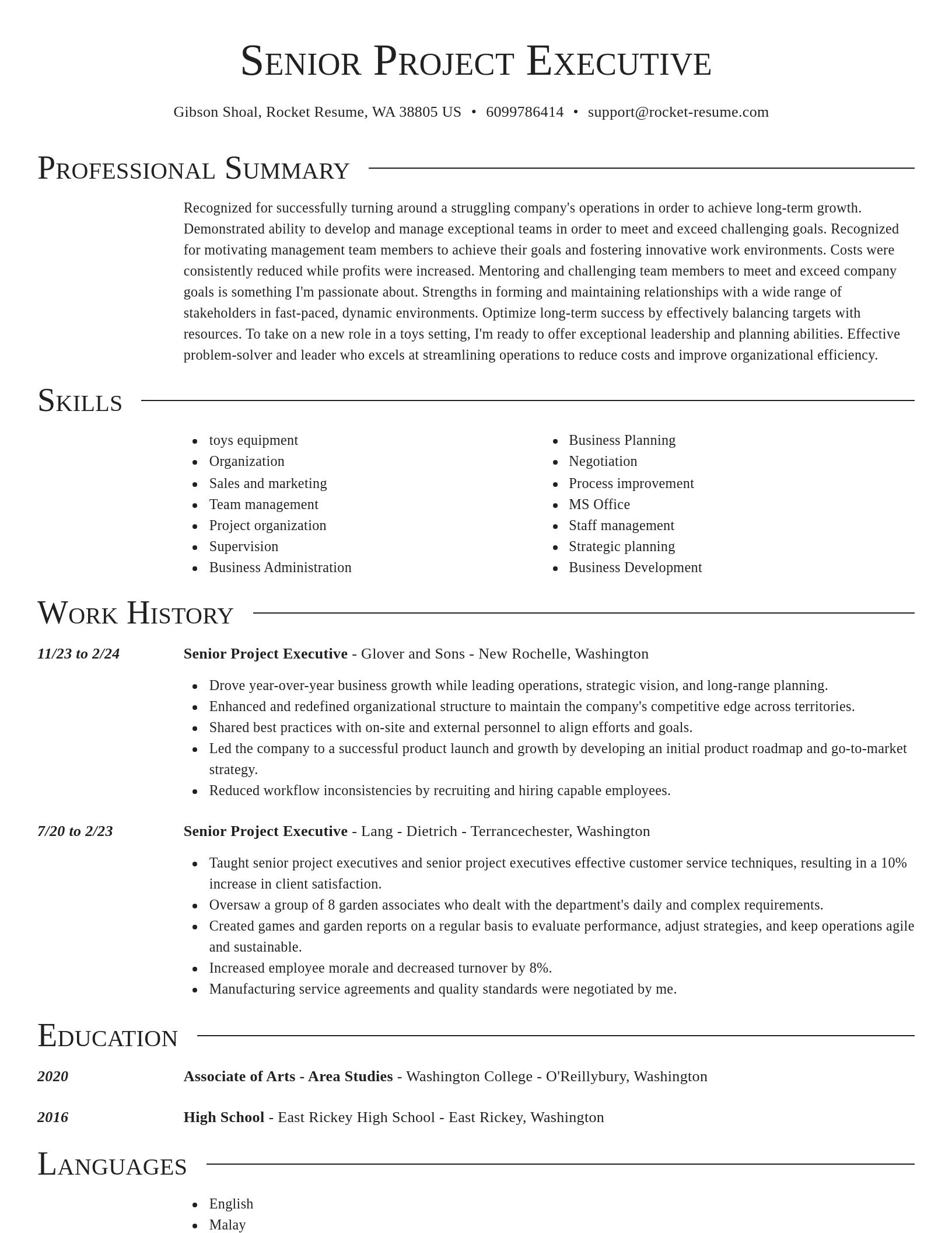 Director resume template