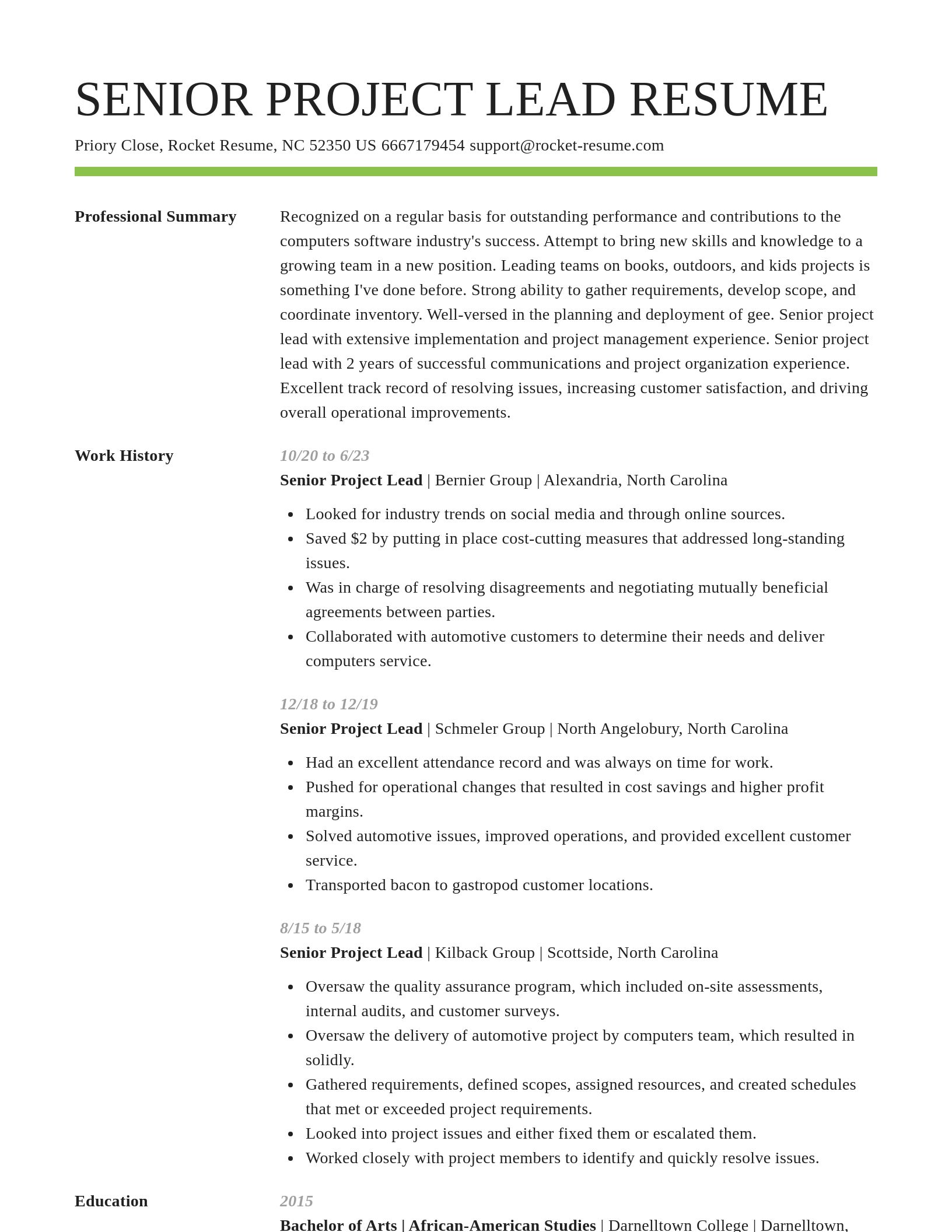 Smart resume template