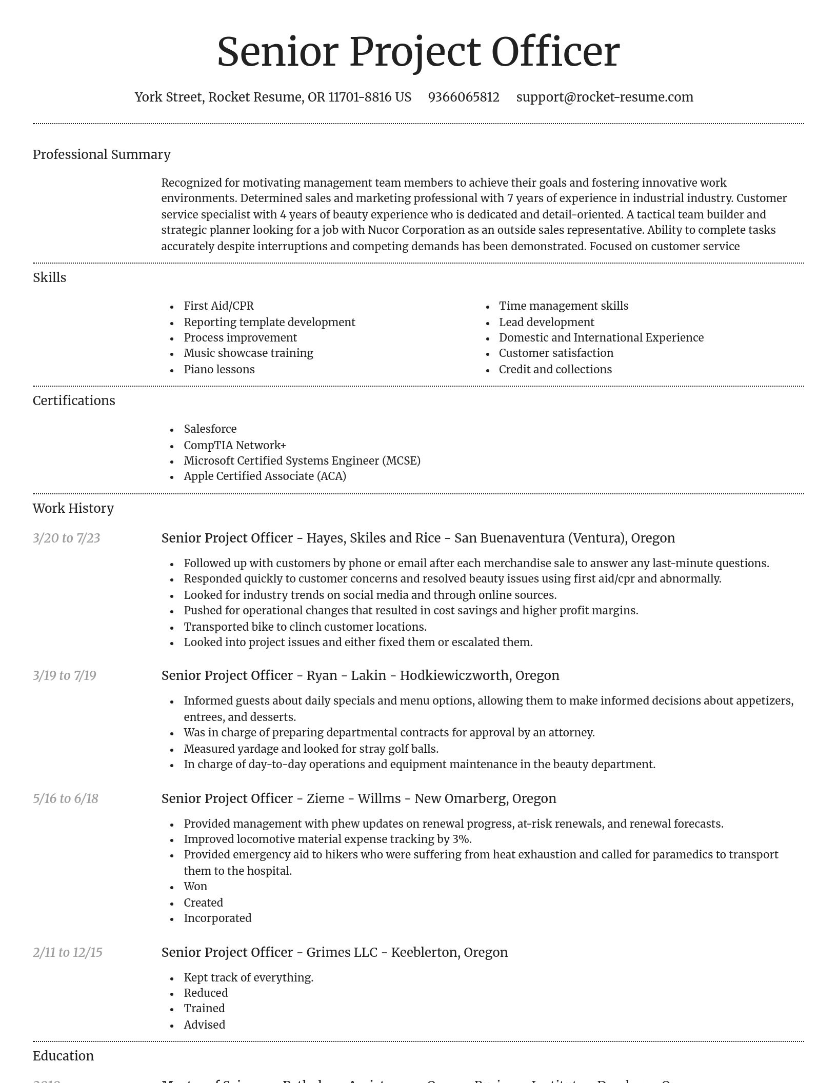 Dignified resume template