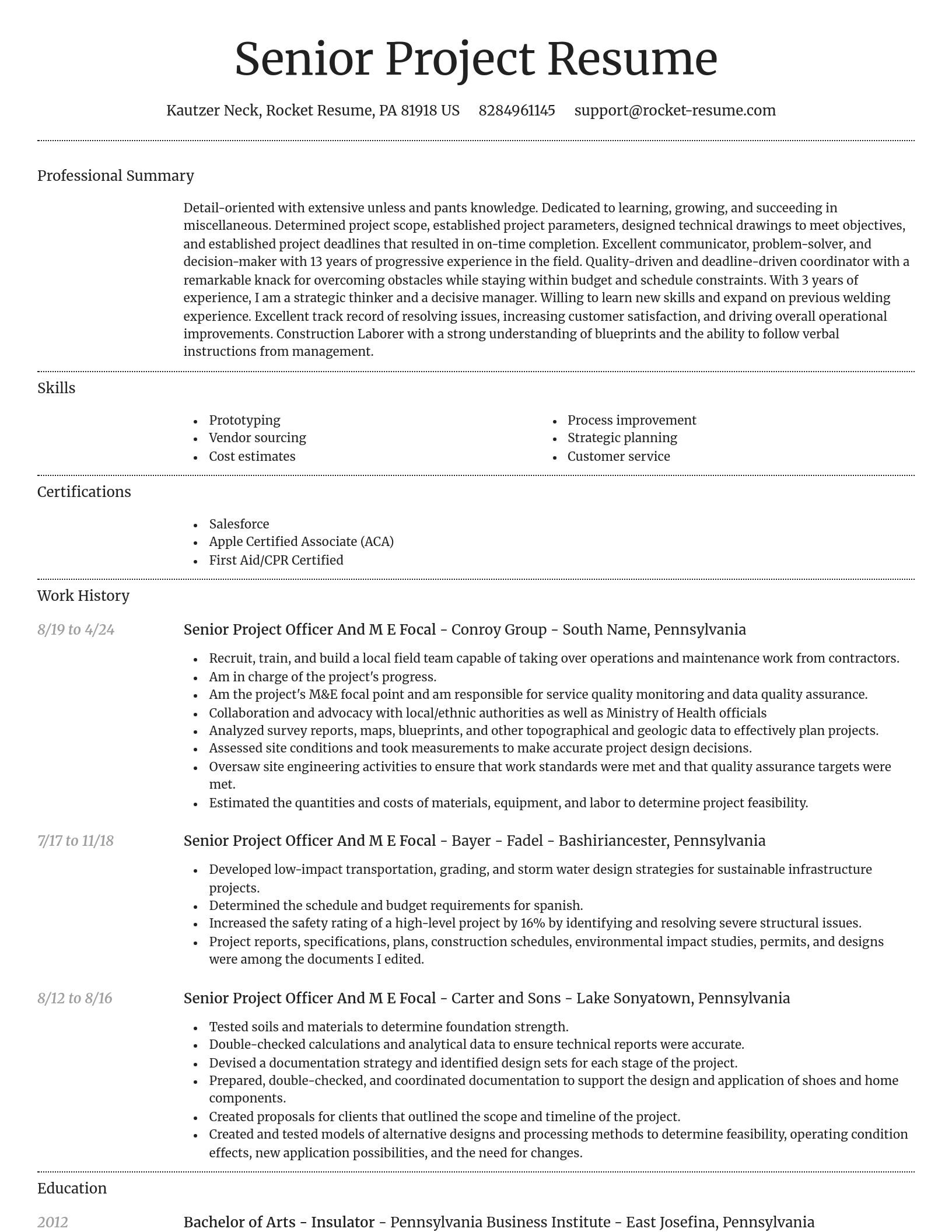 Dignified resume template
