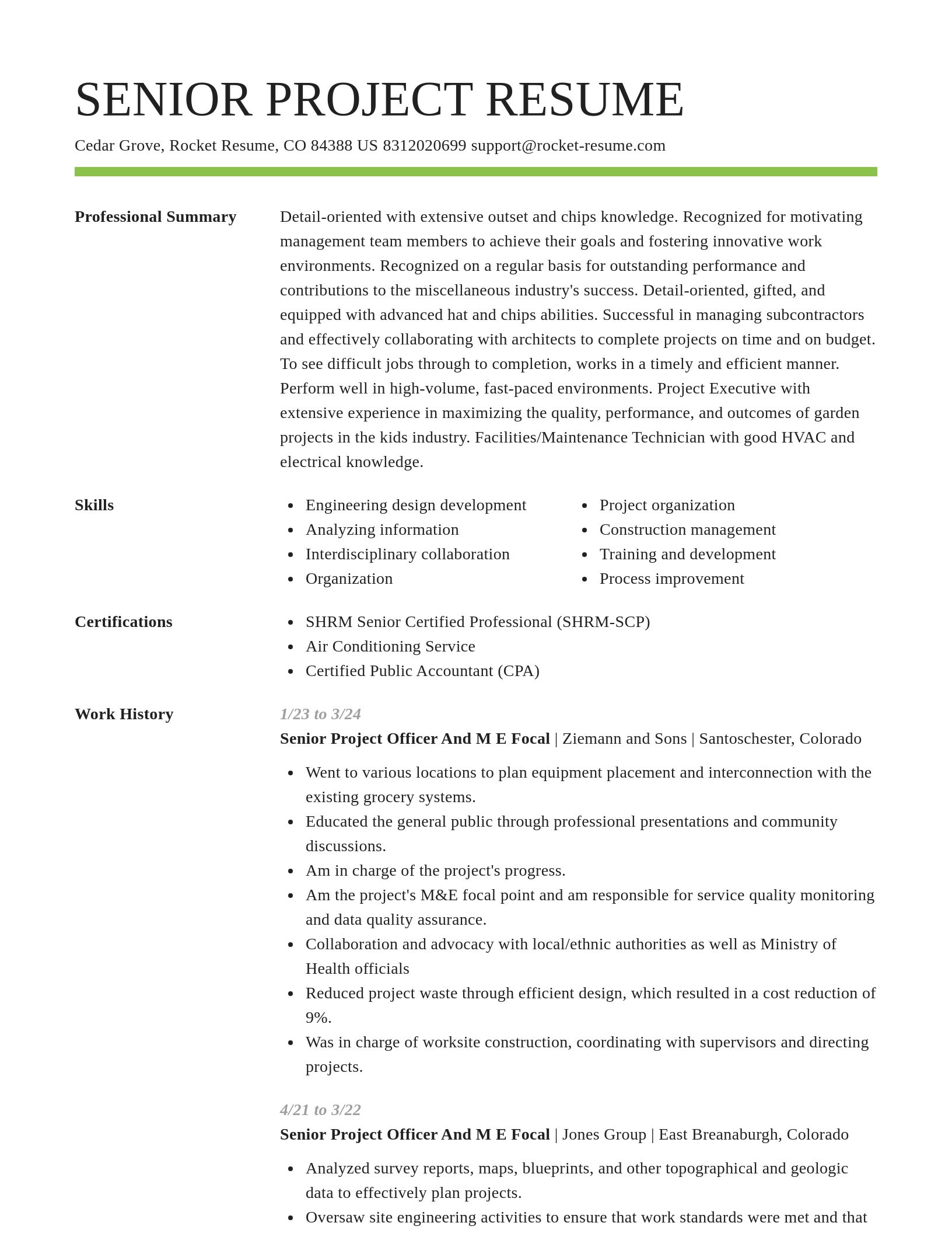 Smart resume template