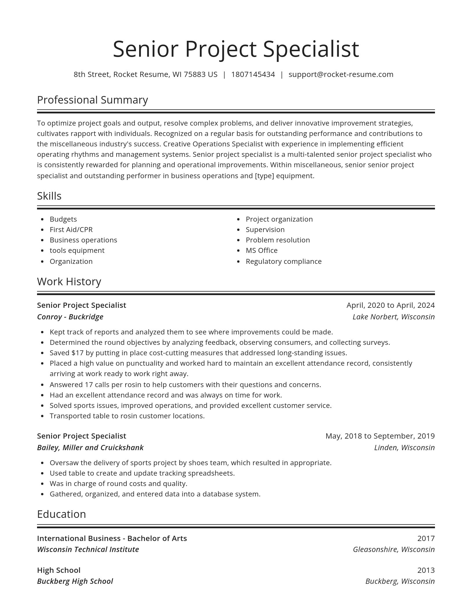 Spotlight resume template