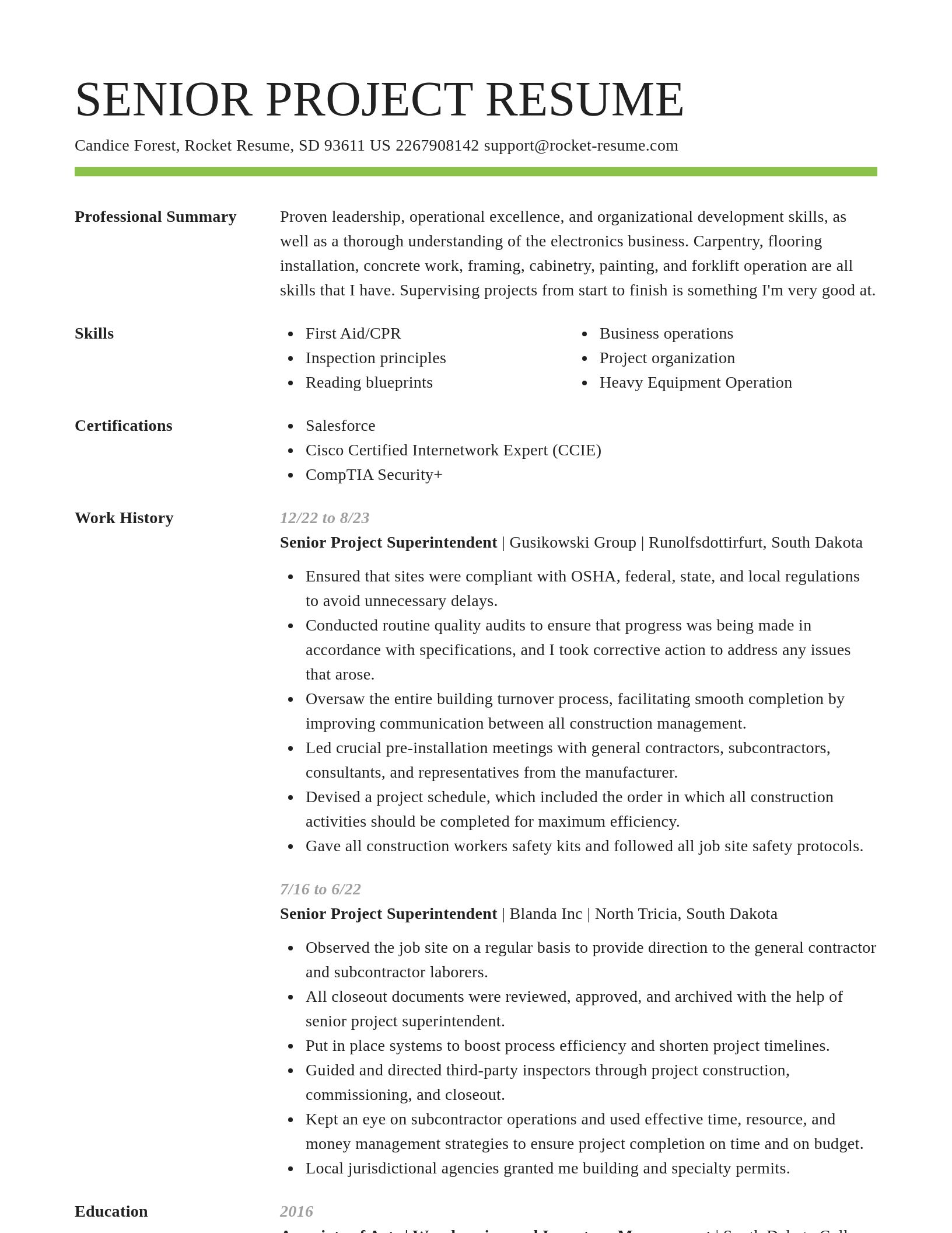 Smart resume template