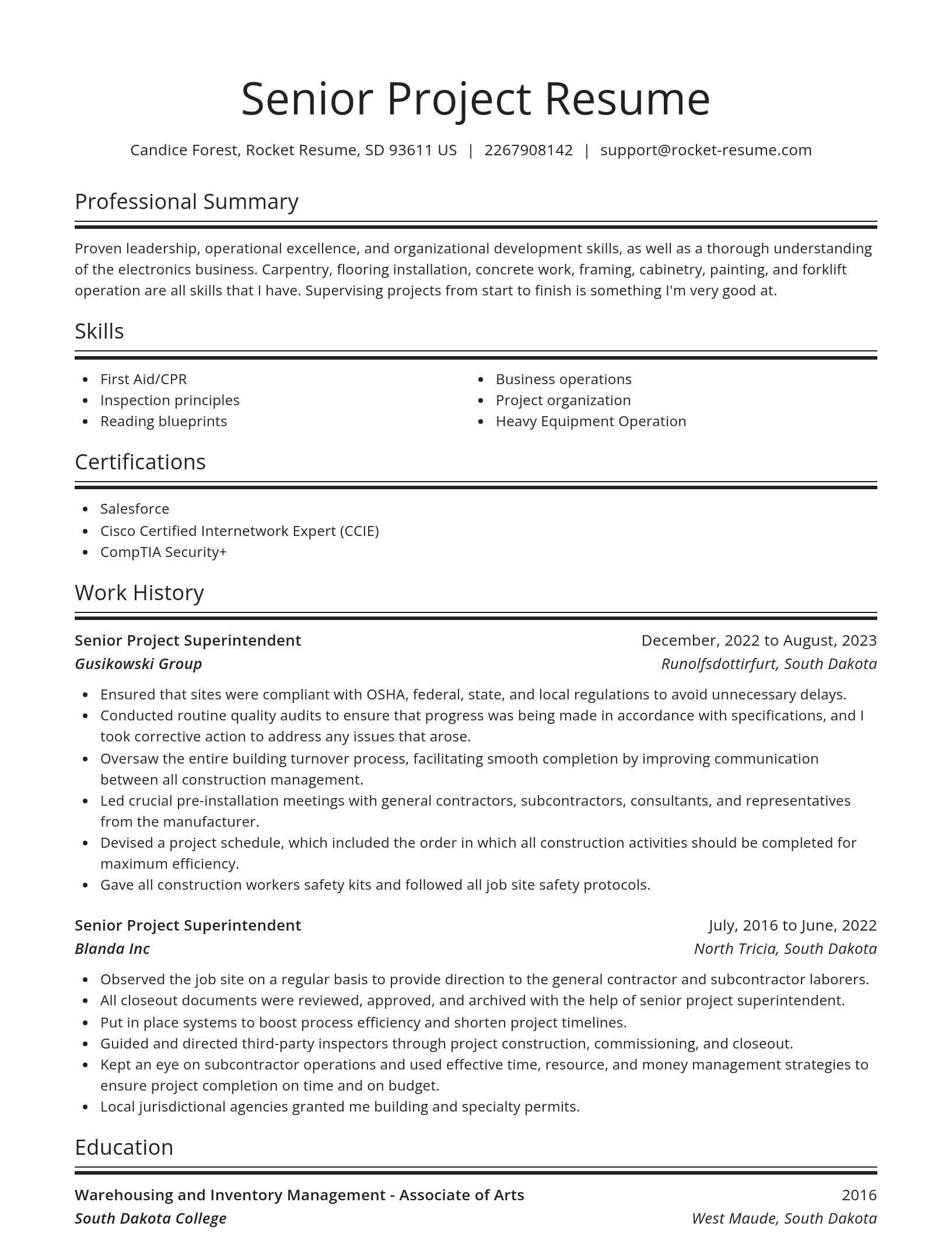 Spotlight resume template