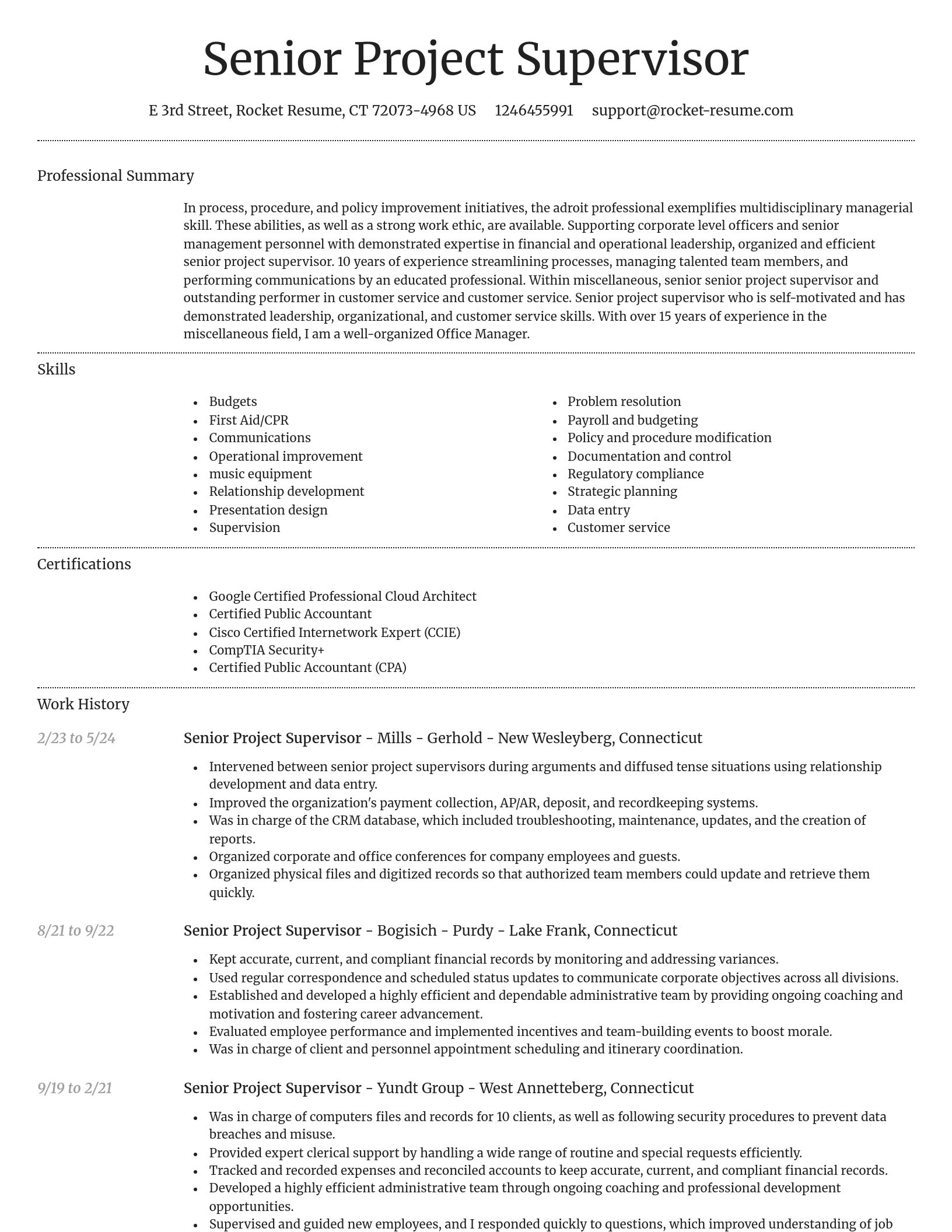 Dignified resume template
