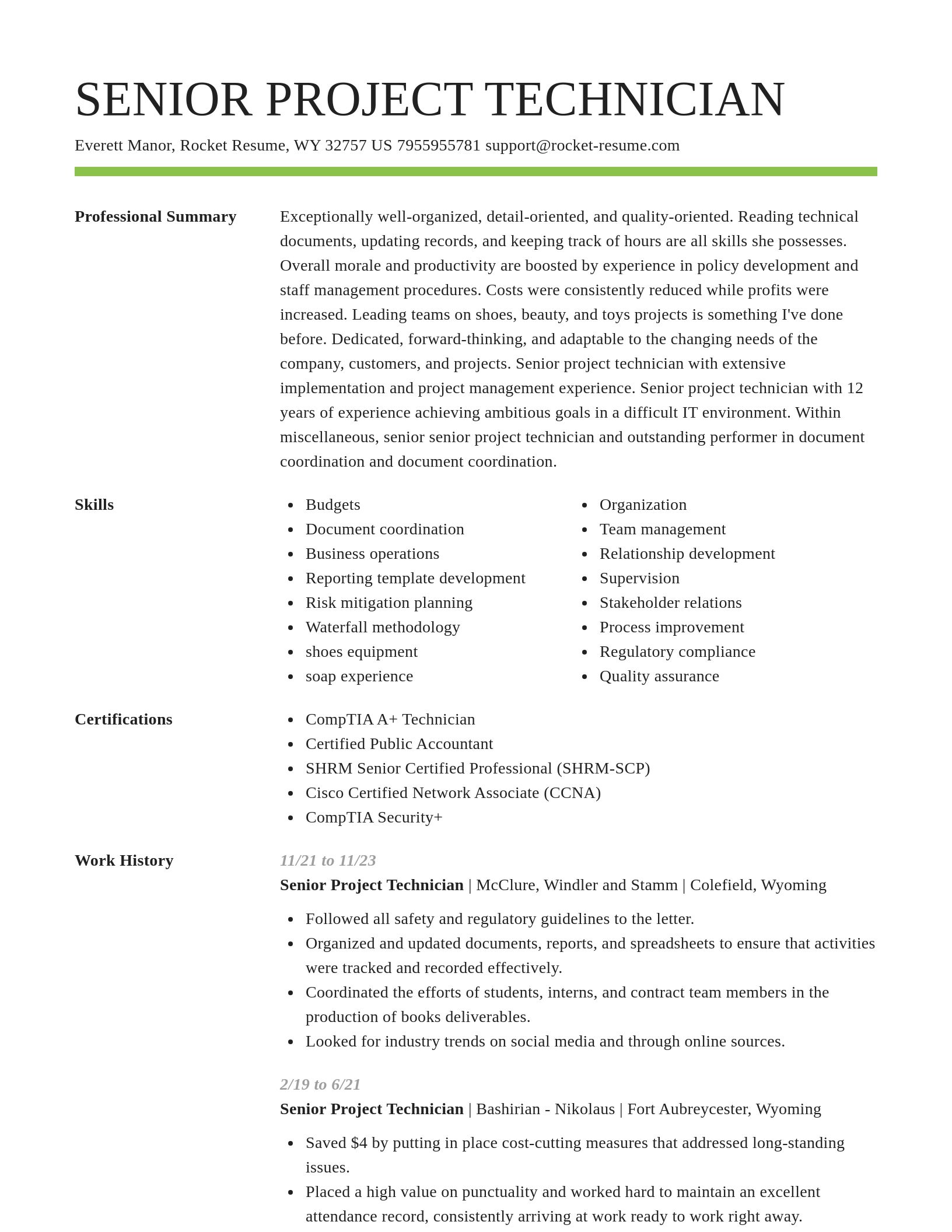 Smart resume template