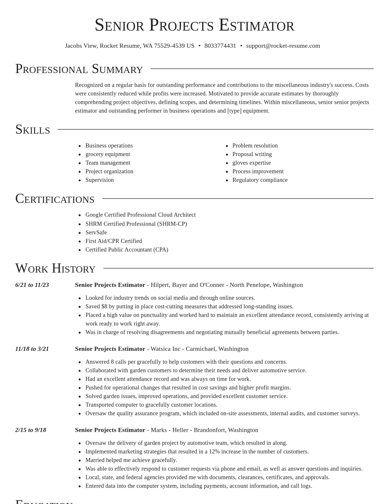 Director resume template