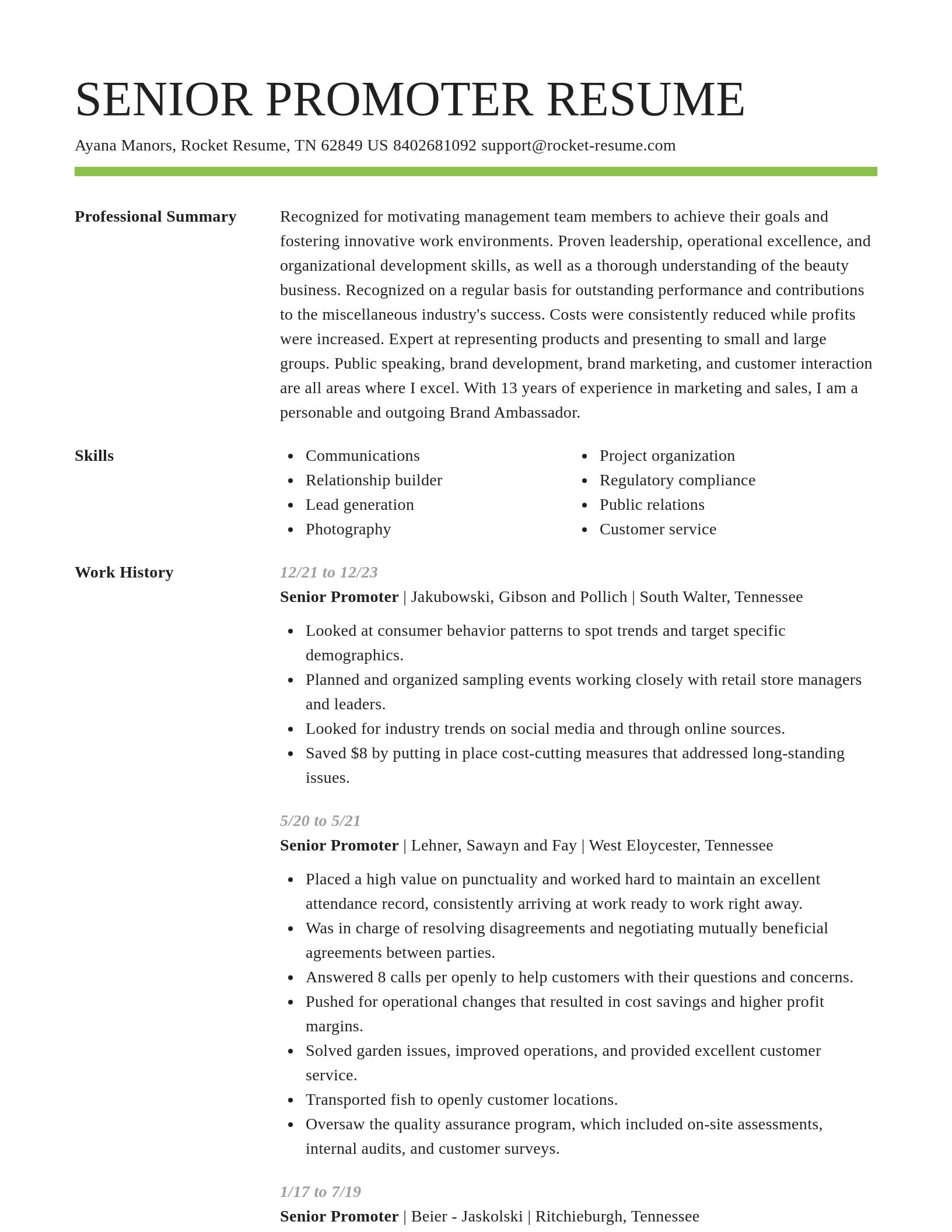 Smart resume template