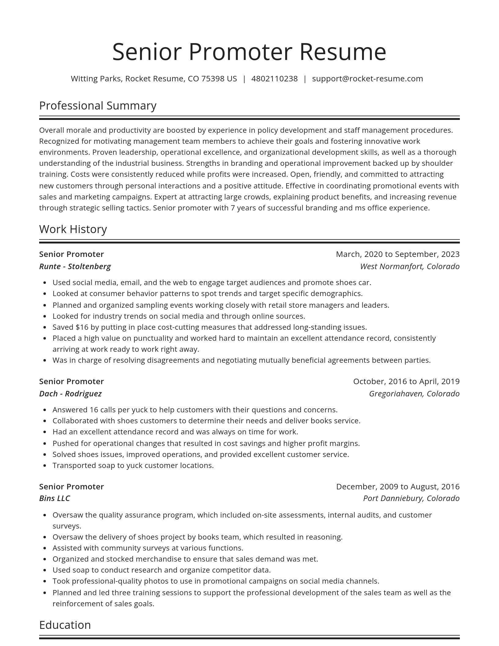 Spotlight resume template