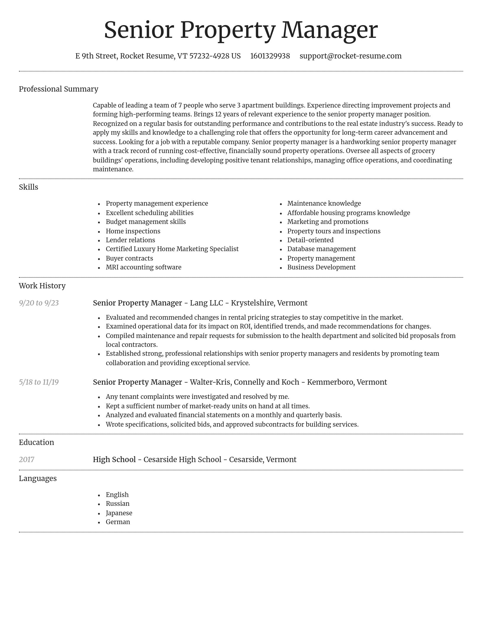 Dignified resume template
