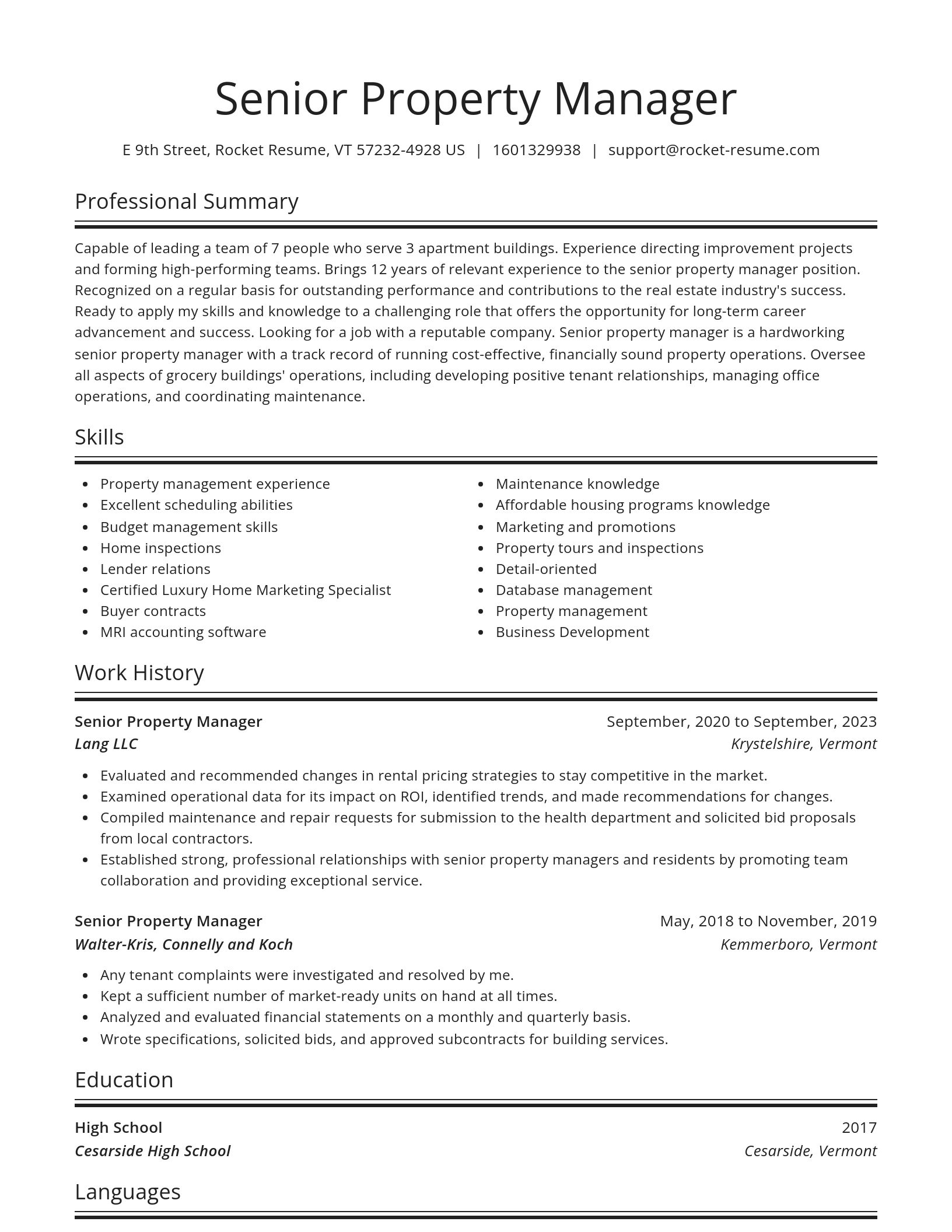 Spotlight resume template