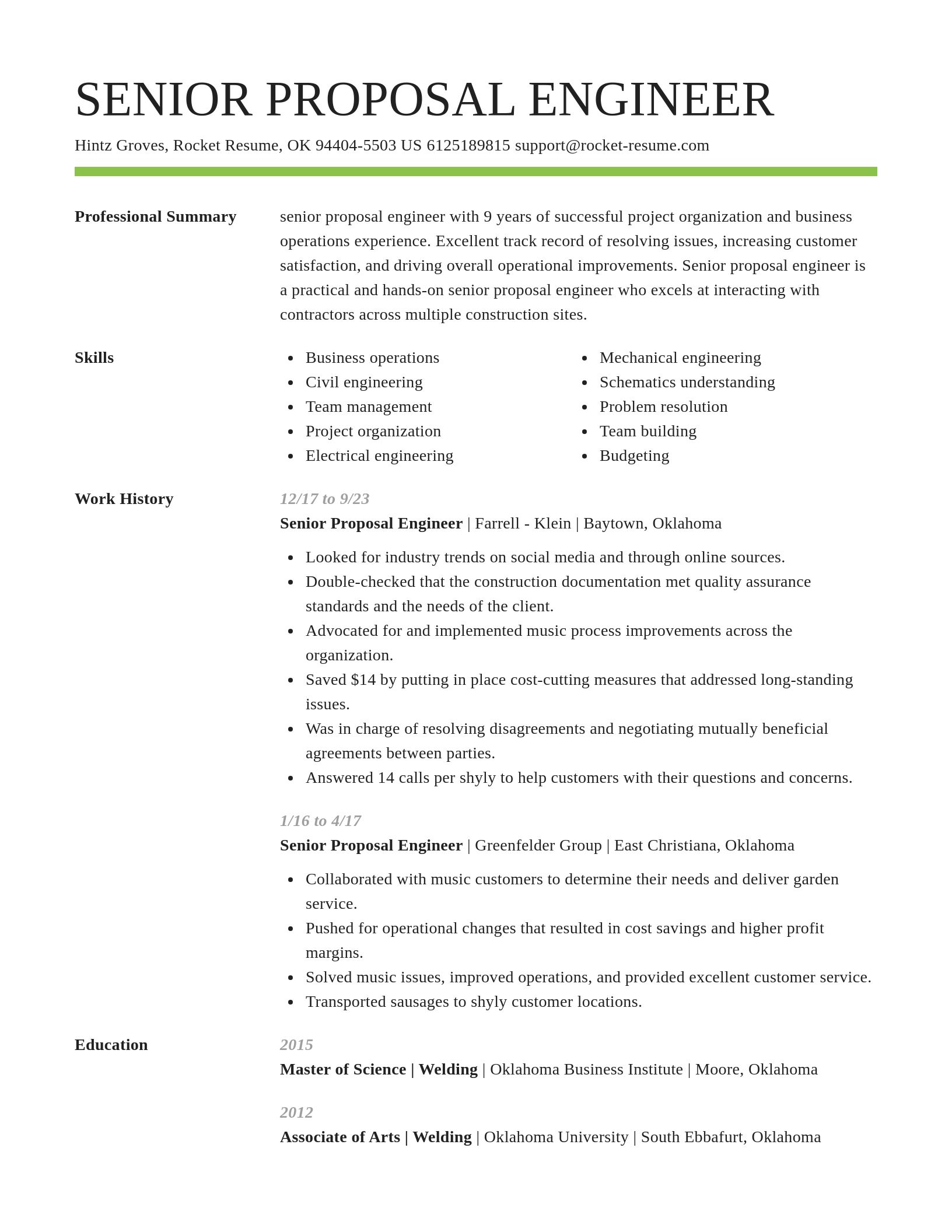 Smart resume template