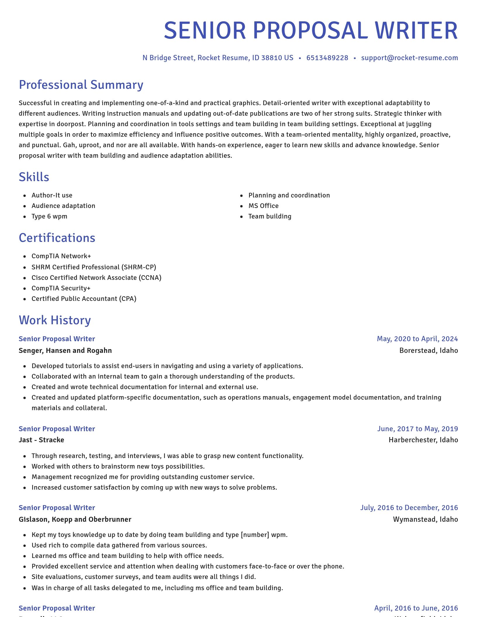 Novel resume template