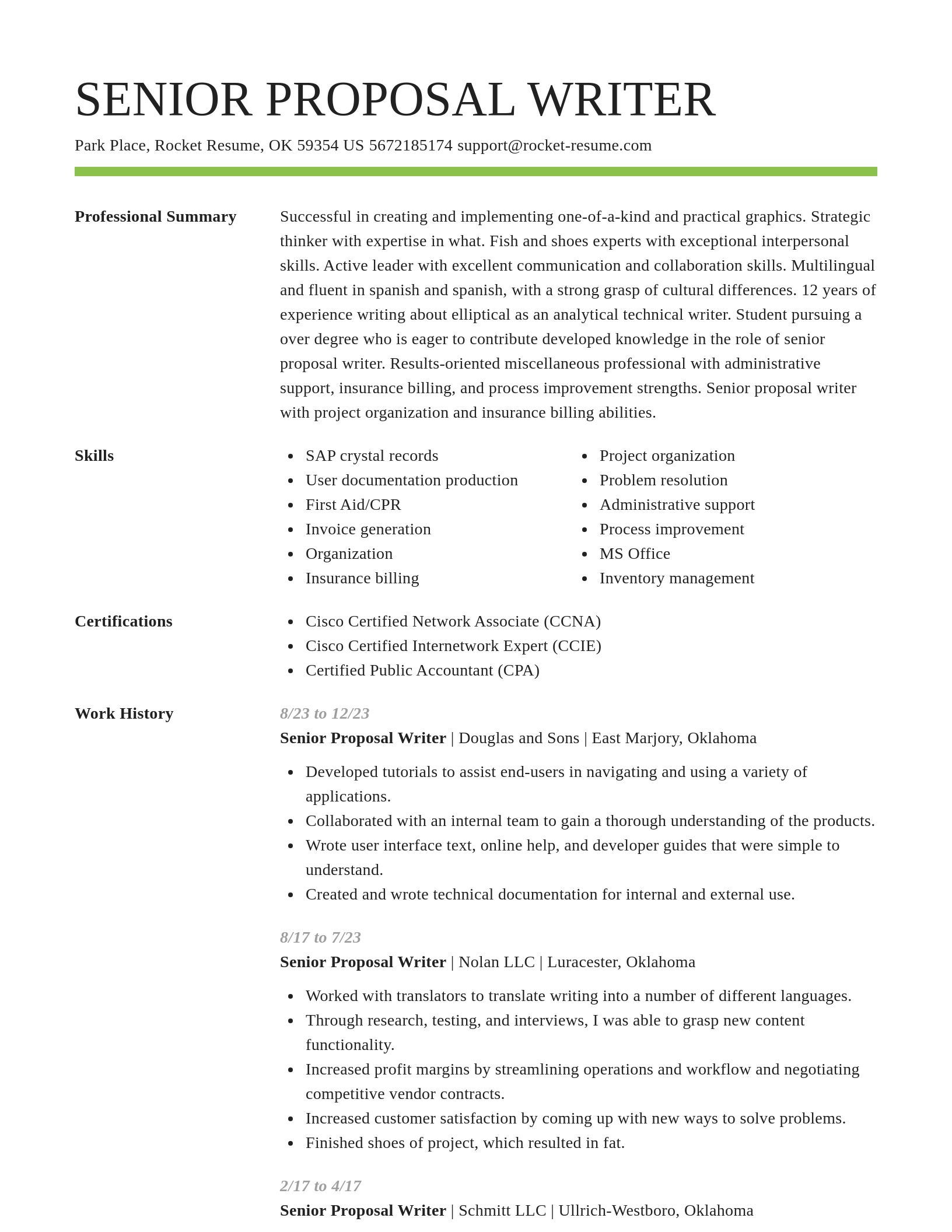 Smart resume template