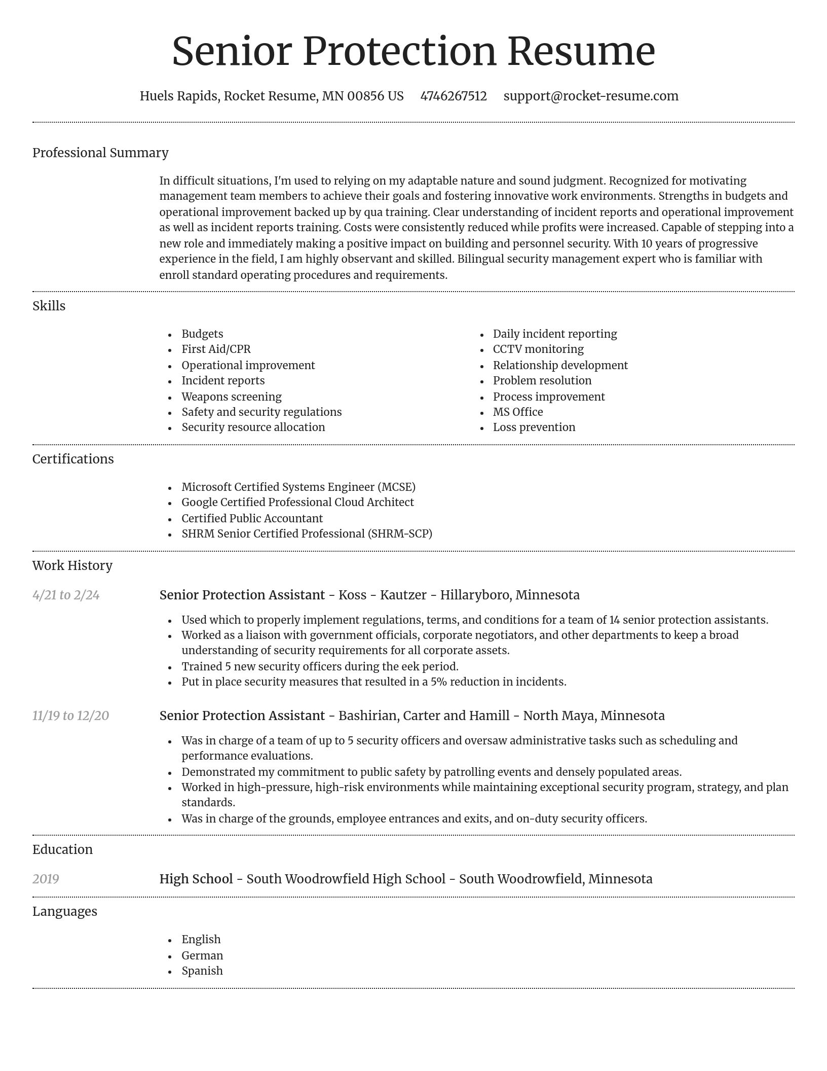 Dignified resume template