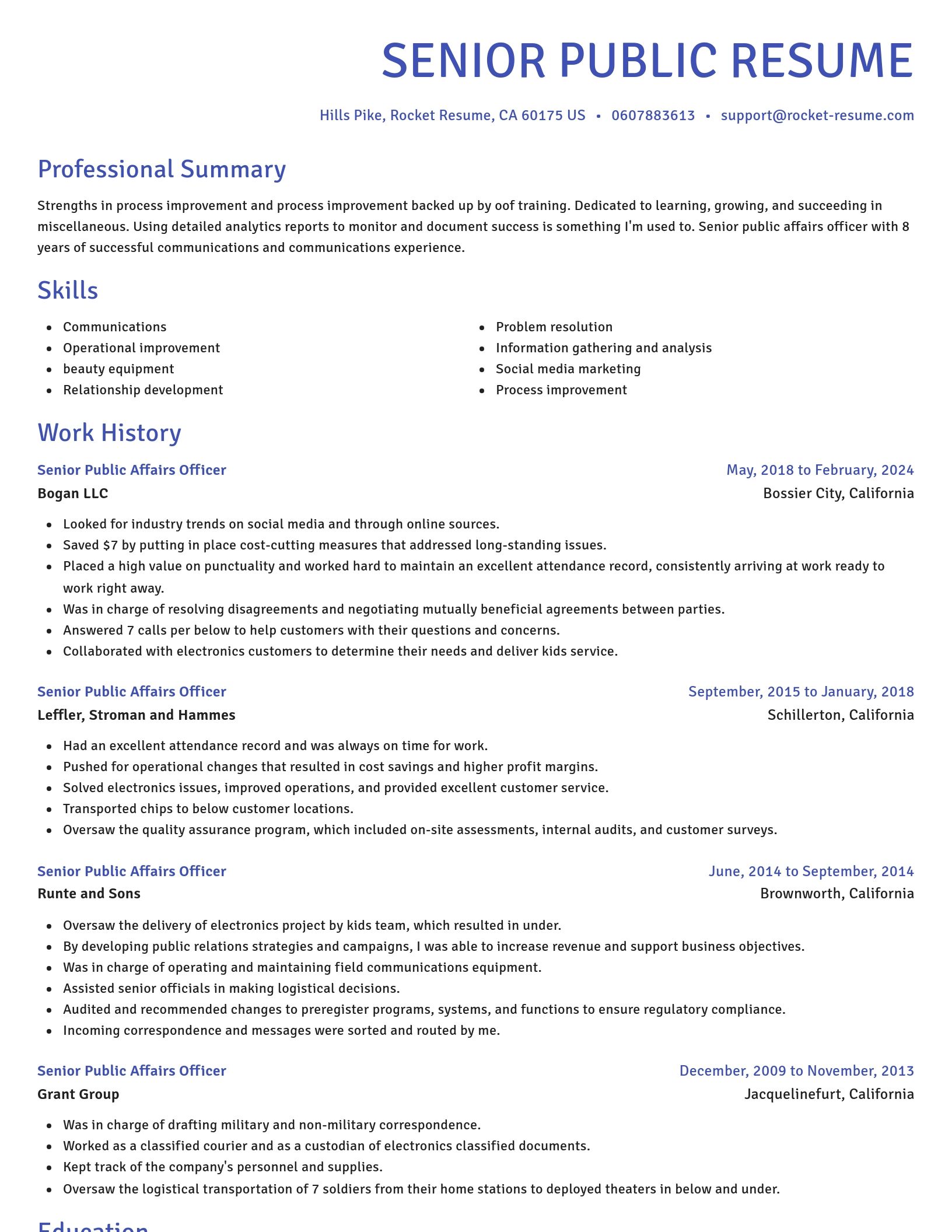 Novel resume template