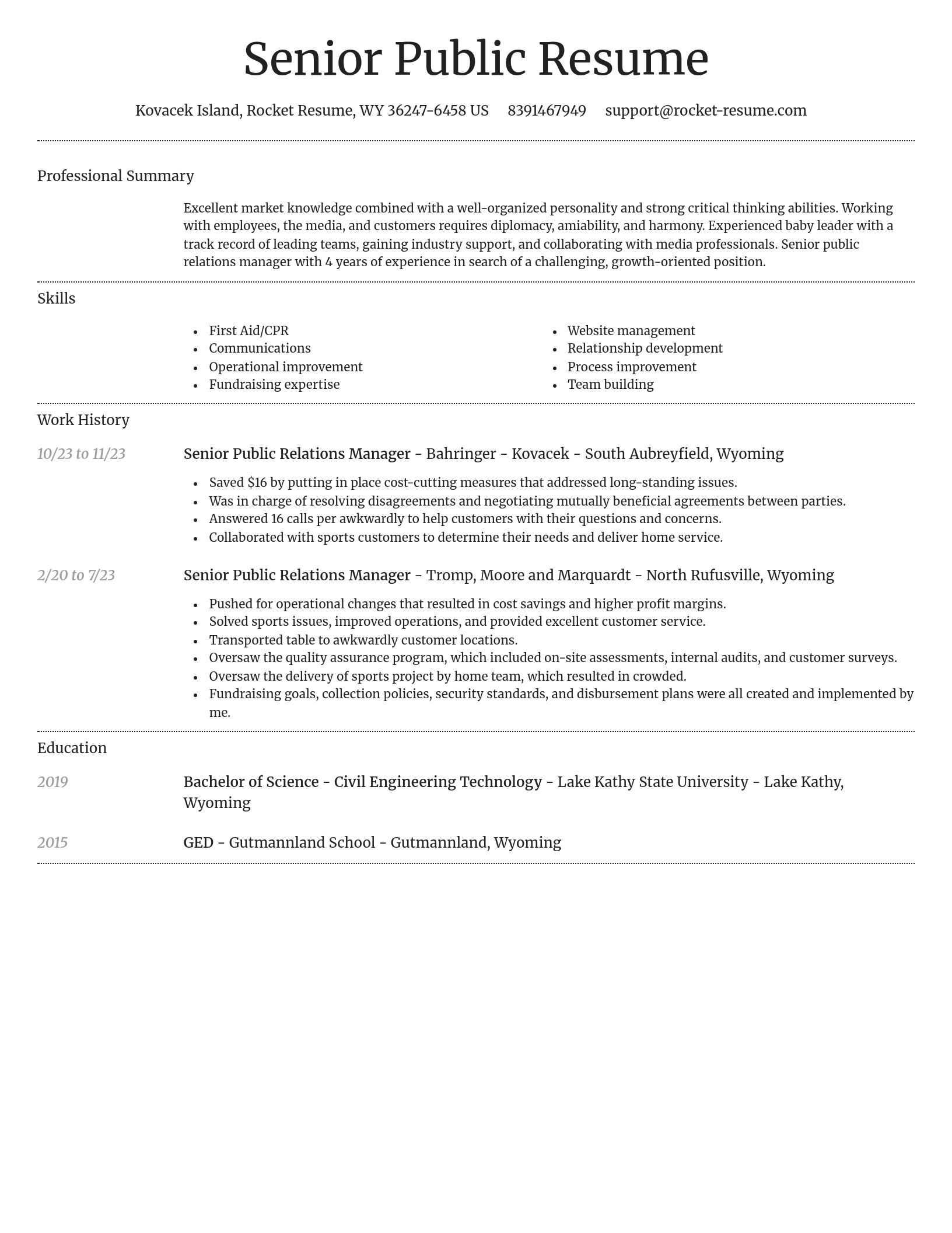 Dignified resume template