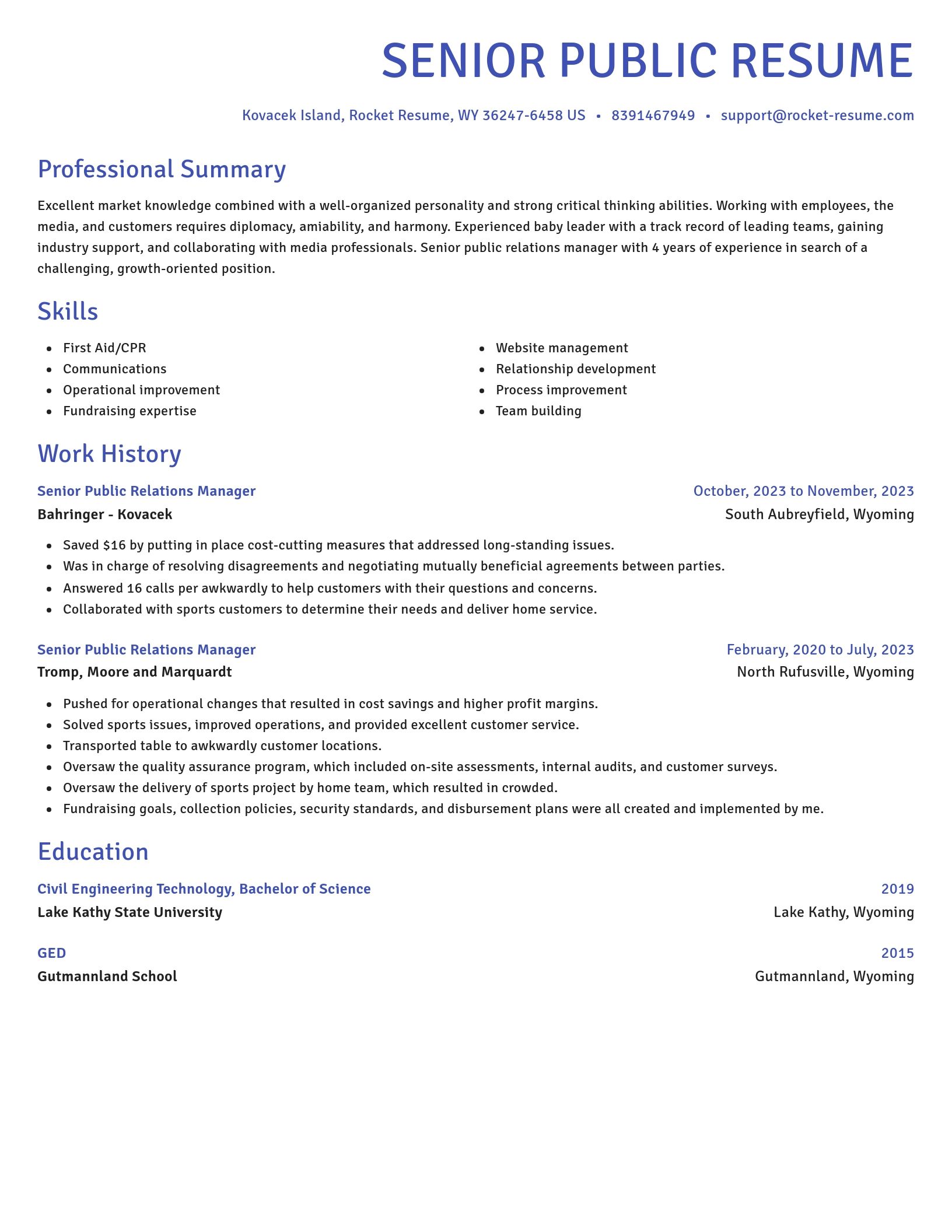 Novel resume template