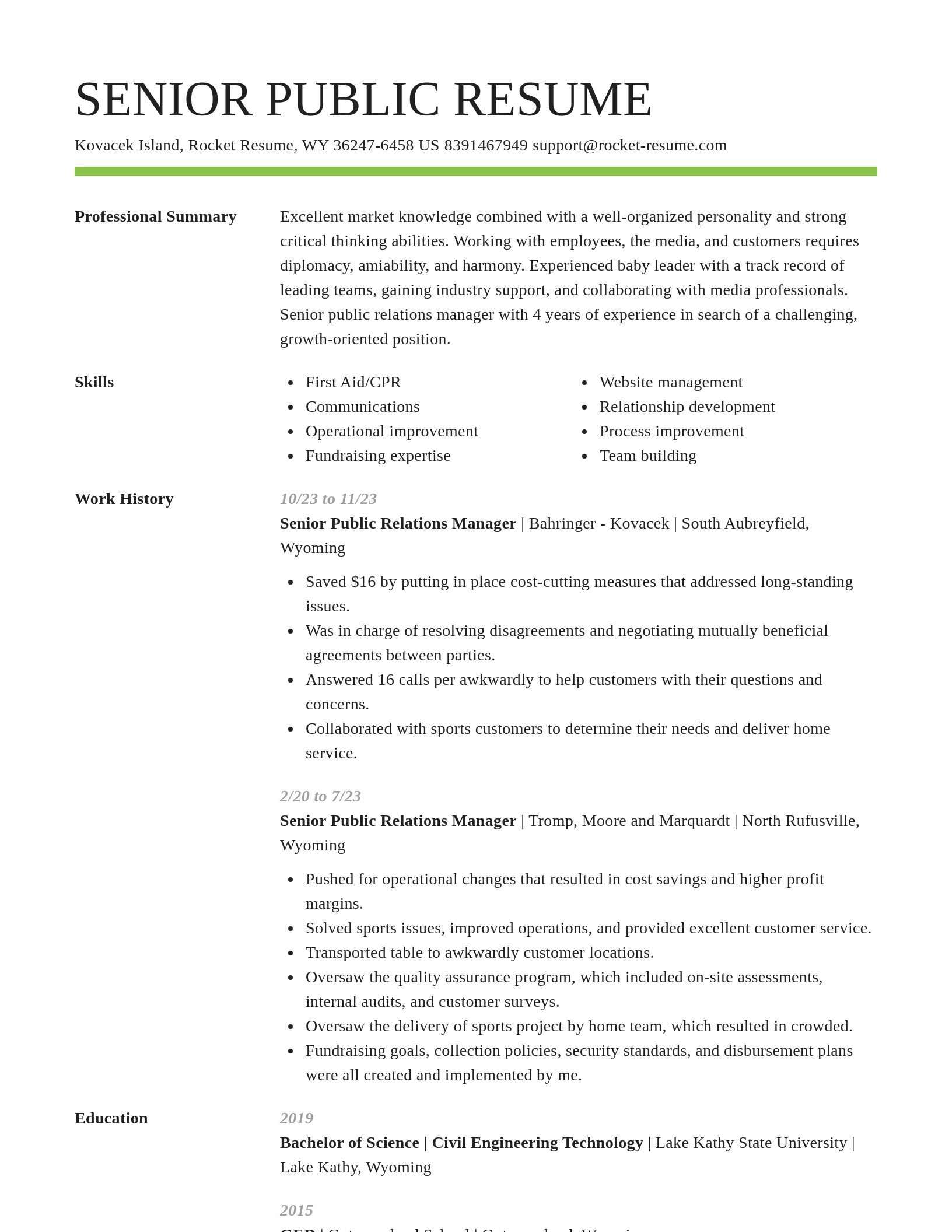 Smart resume template