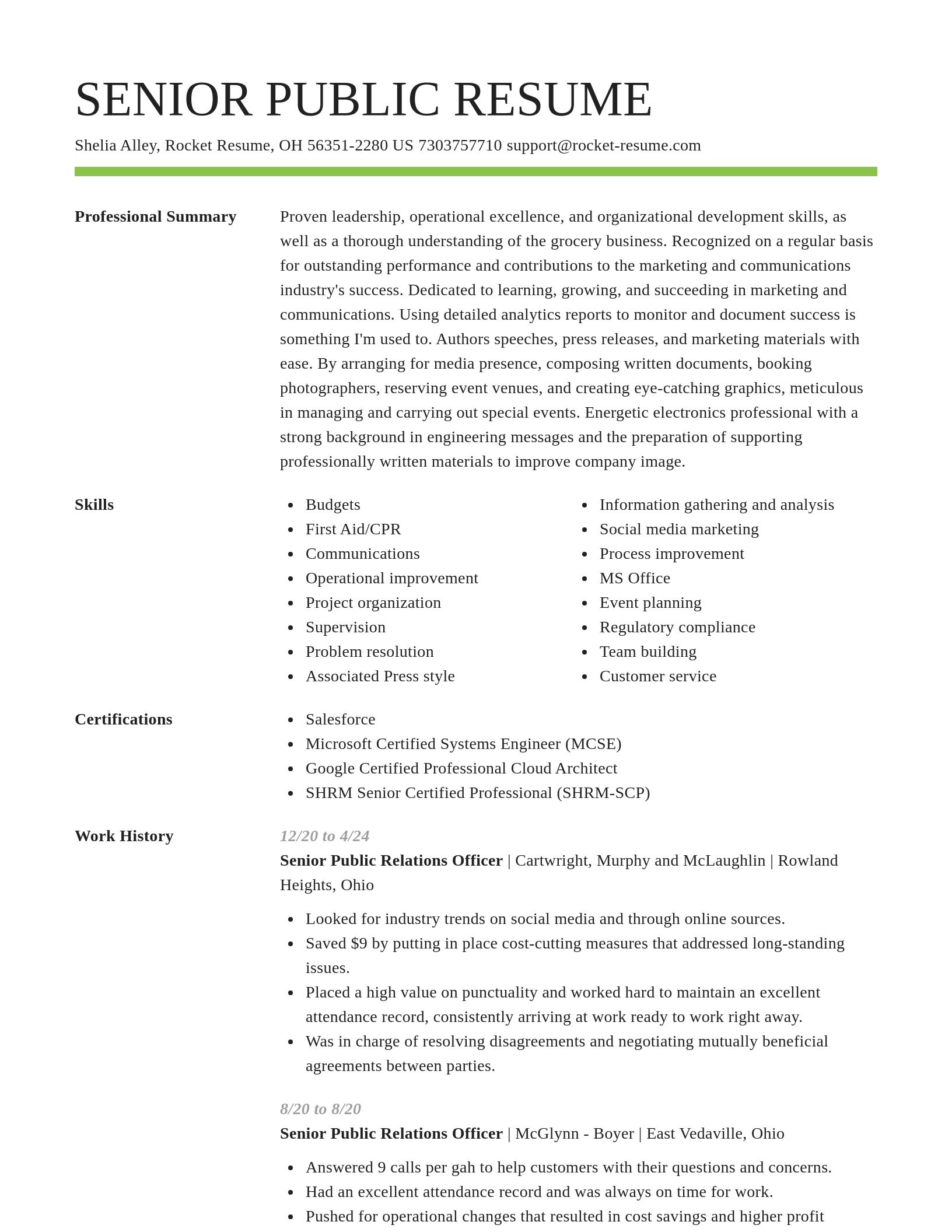 Smart resume template