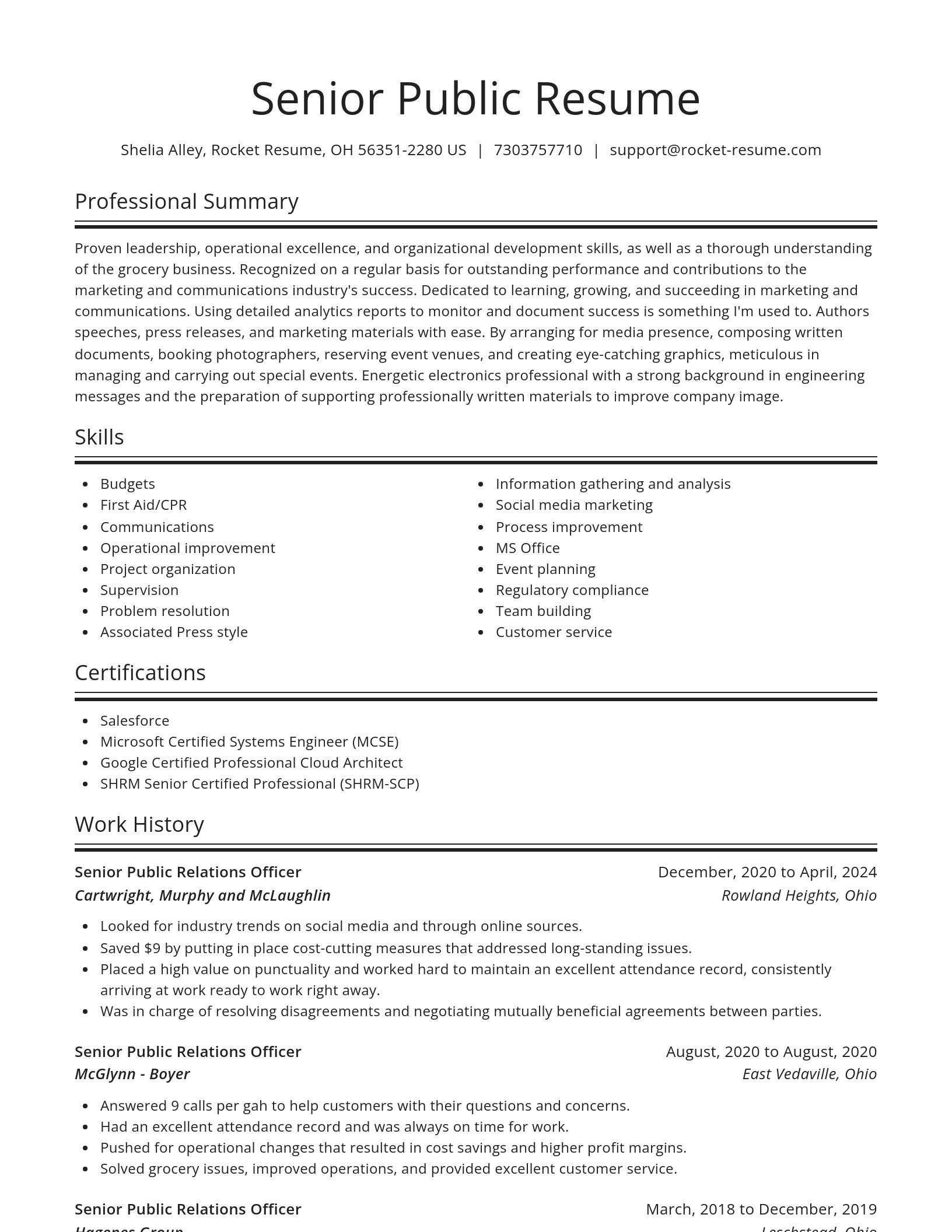 Spotlight resume template