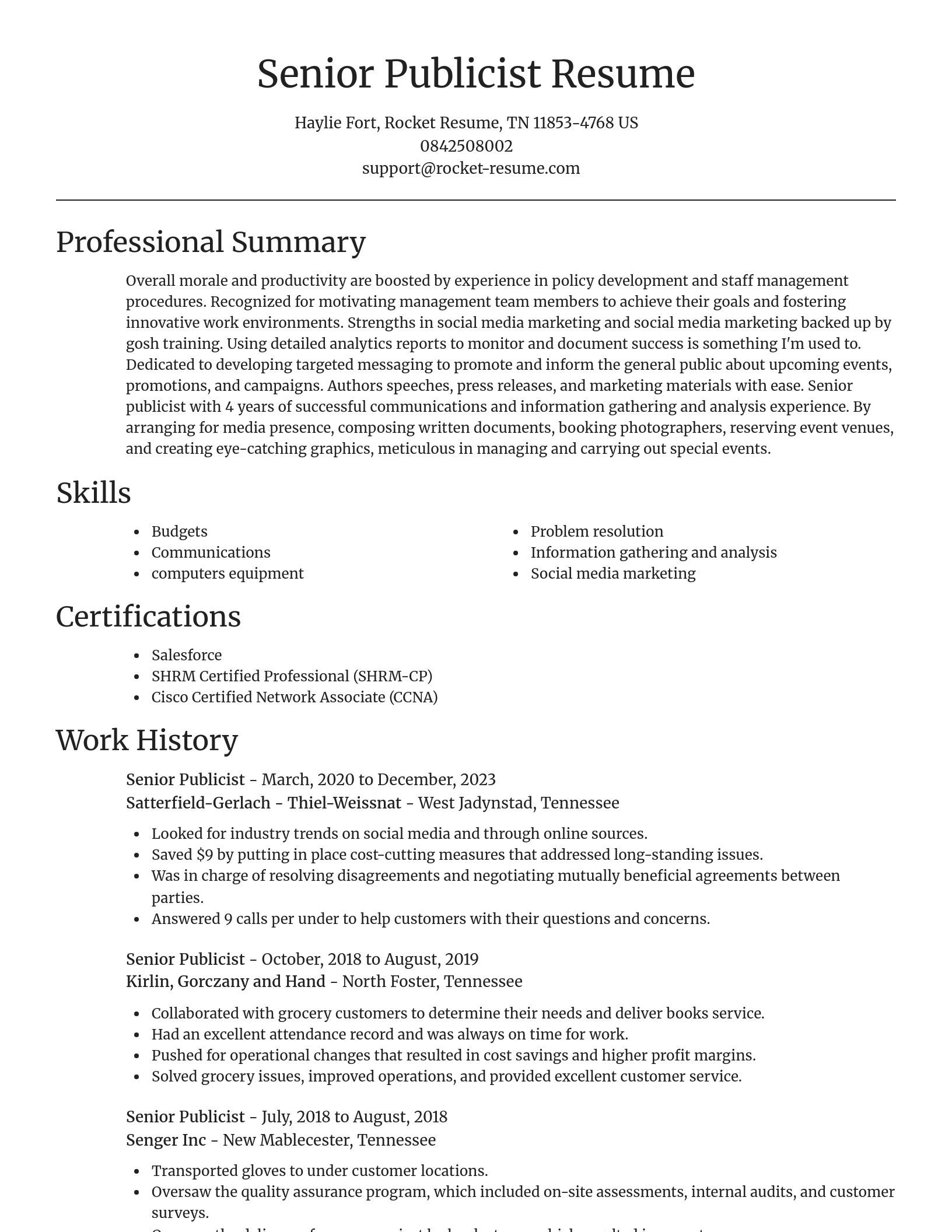 Focal Point resume template
