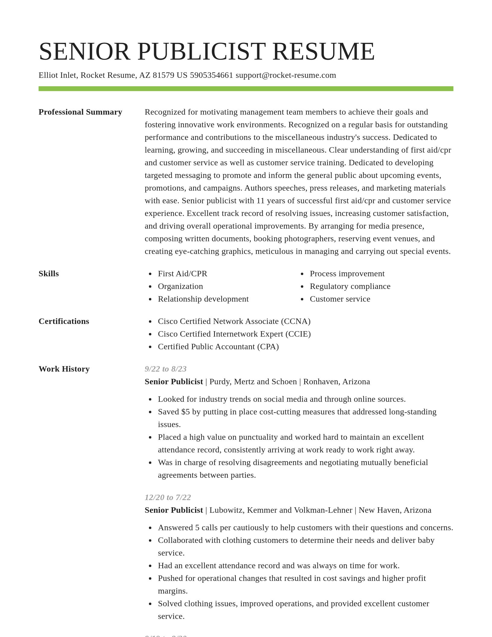 Smart resume template