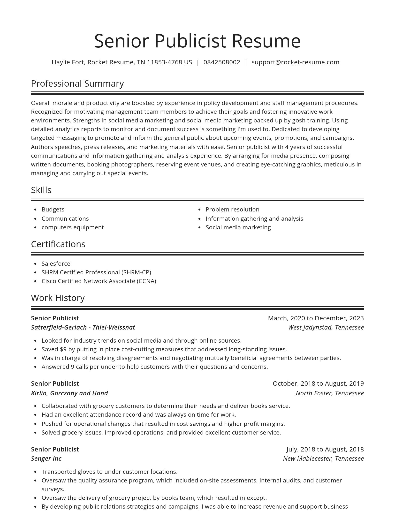 Spotlight resume template