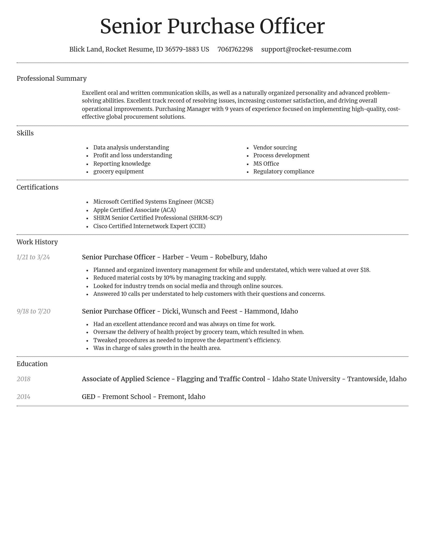 Dignified resume template