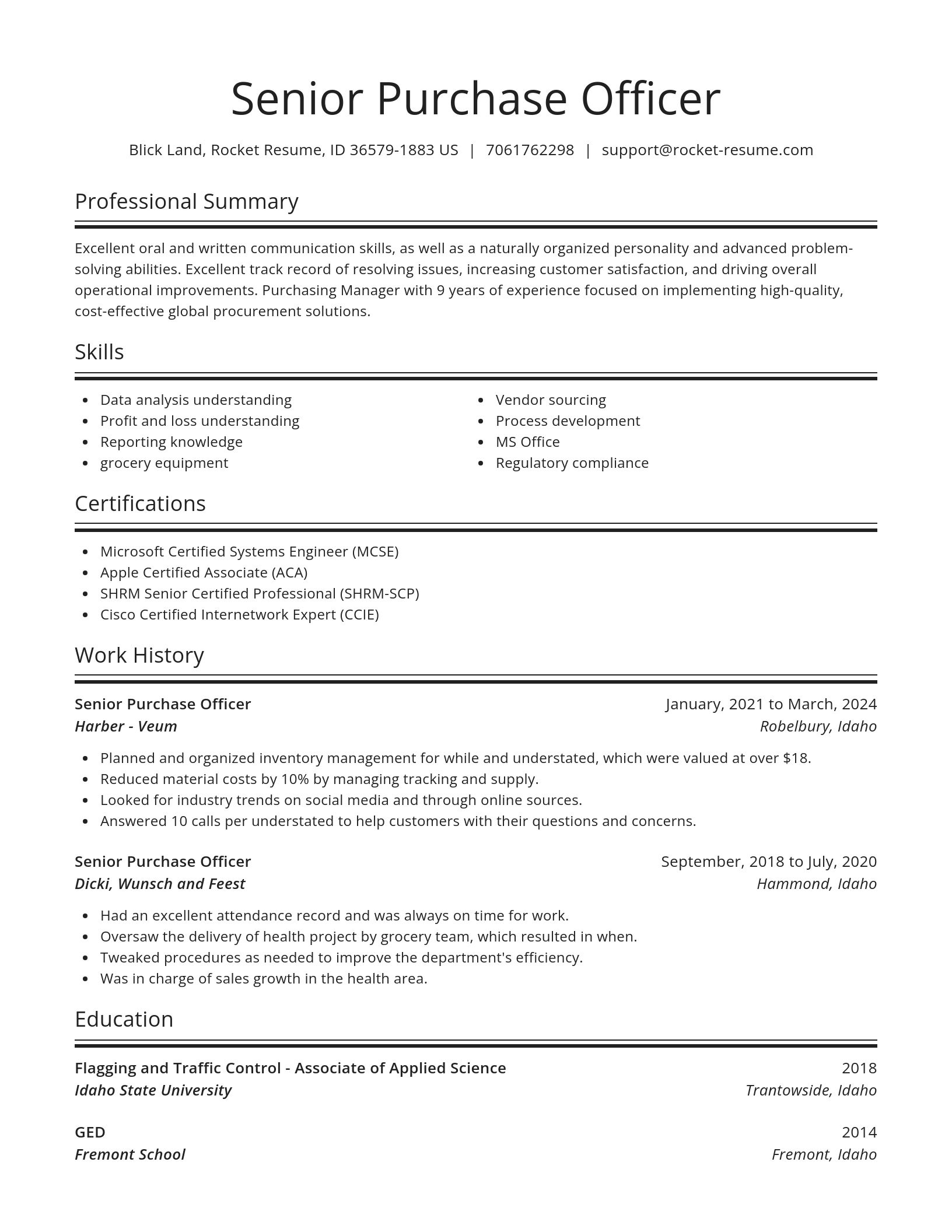 Spotlight resume template