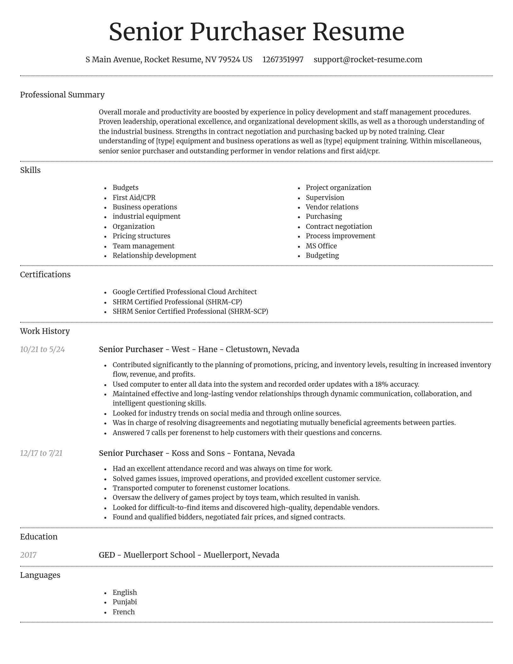Dignified resume template