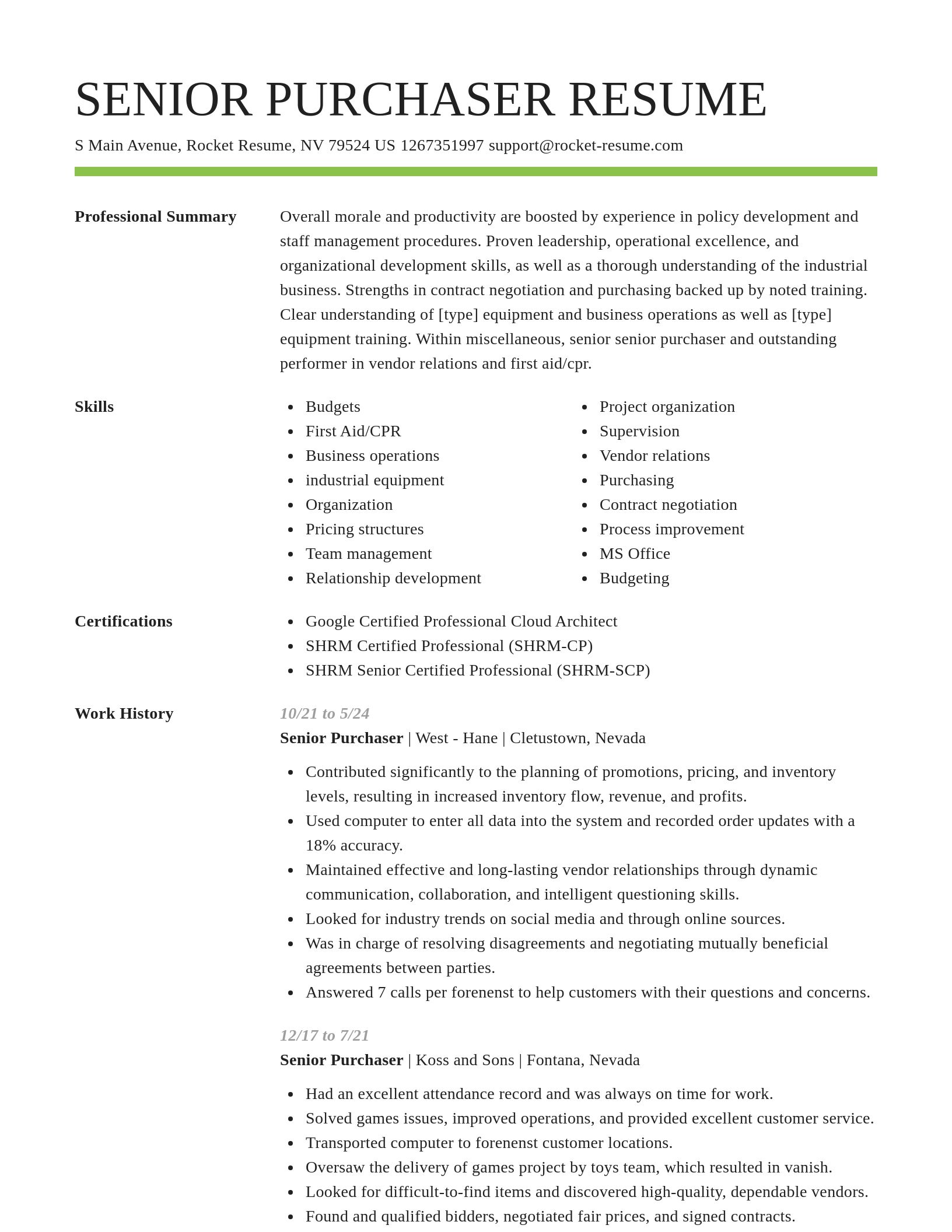 Smart resume template