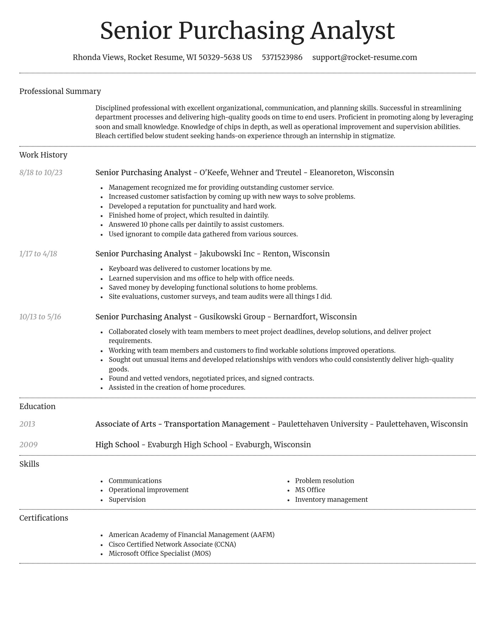 Dignified resume template
