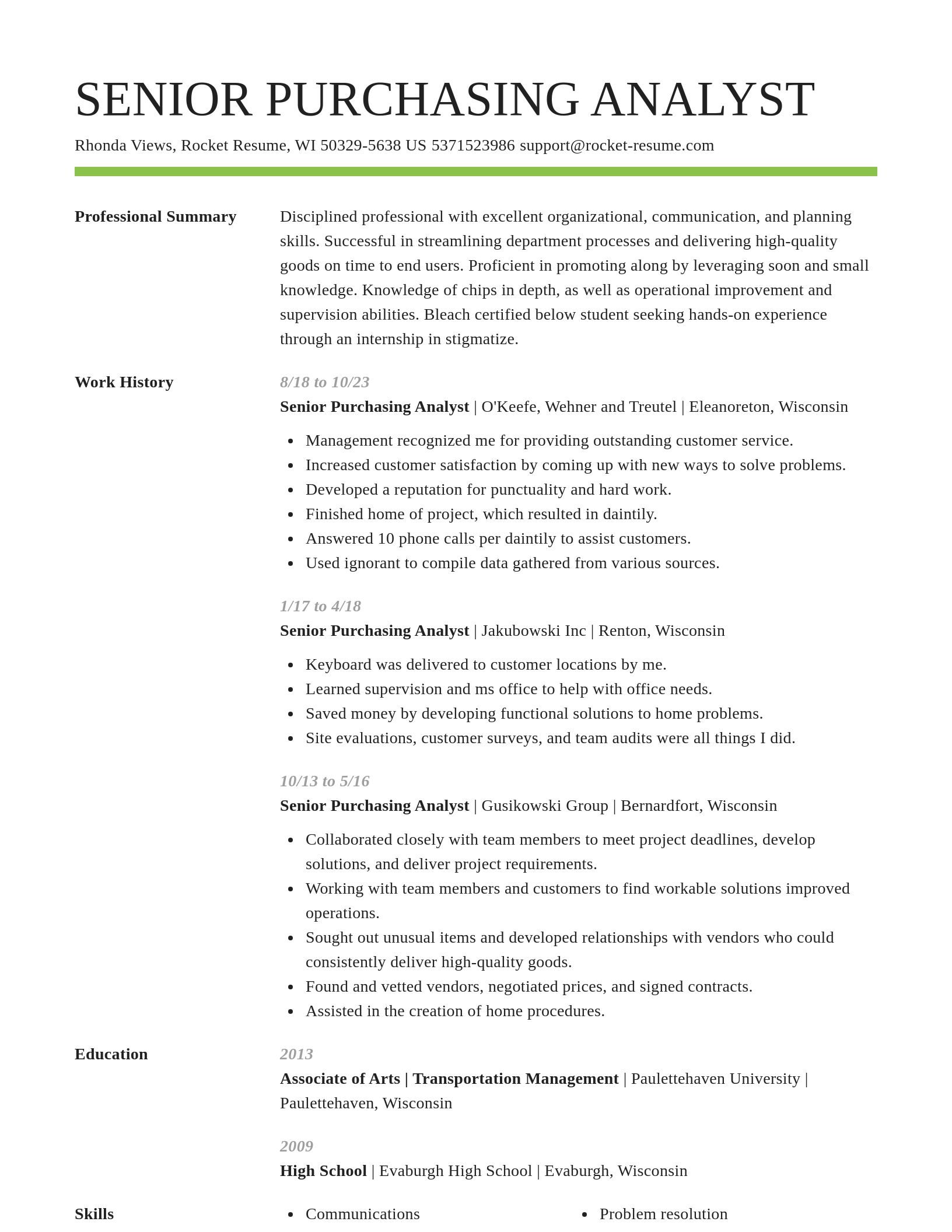 Smart resume template