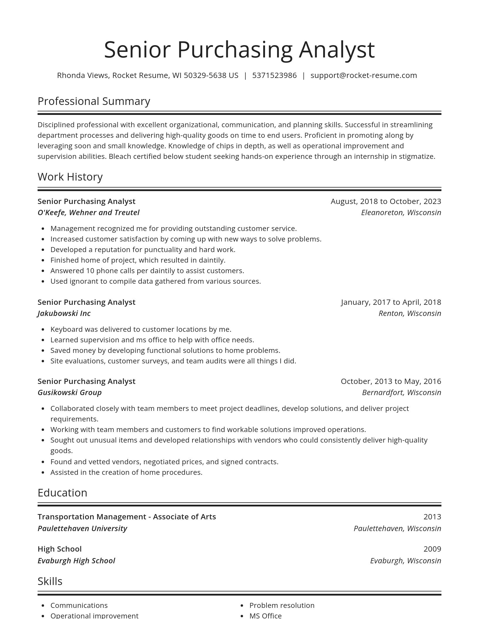 Spotlight resume template