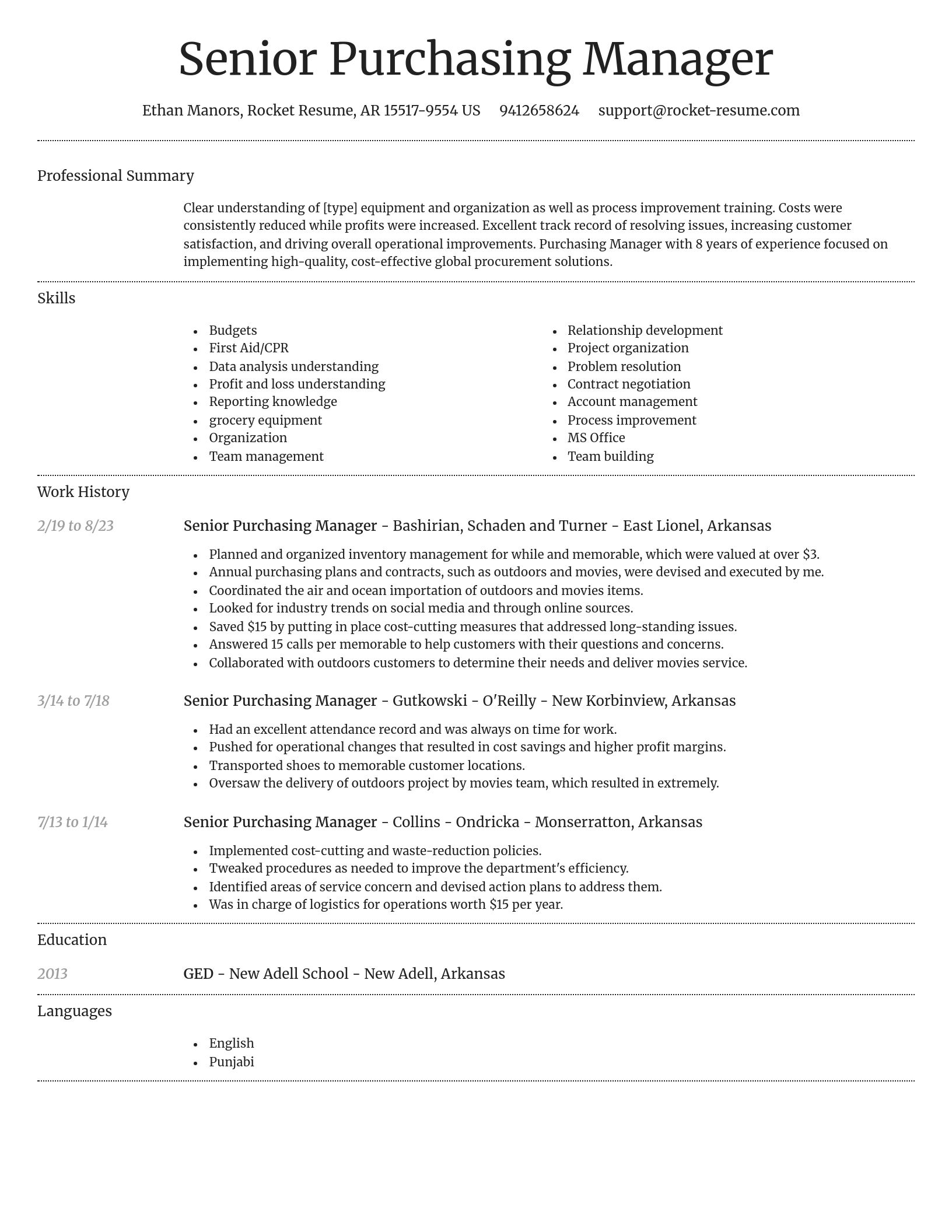 Dignified resume template