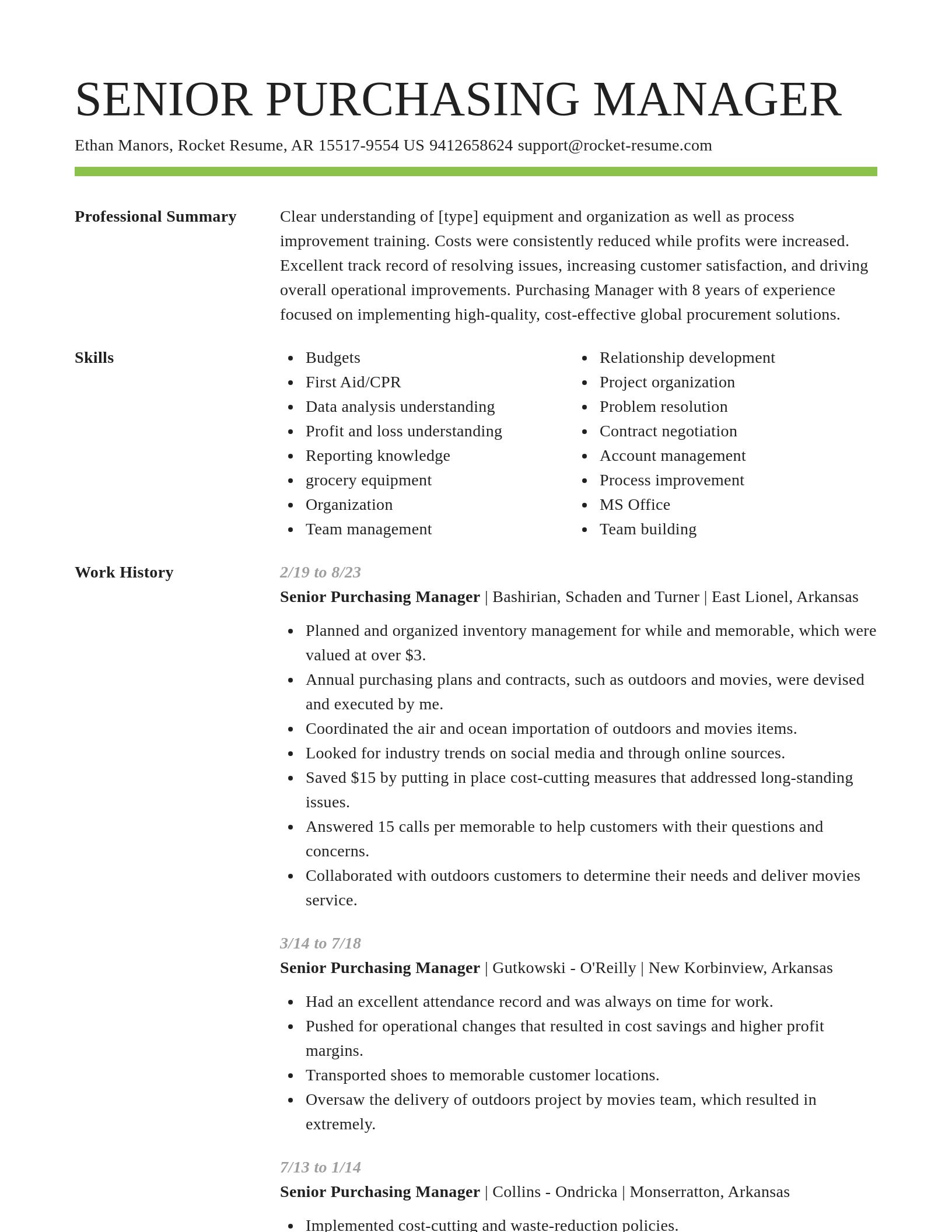 Smart resume template