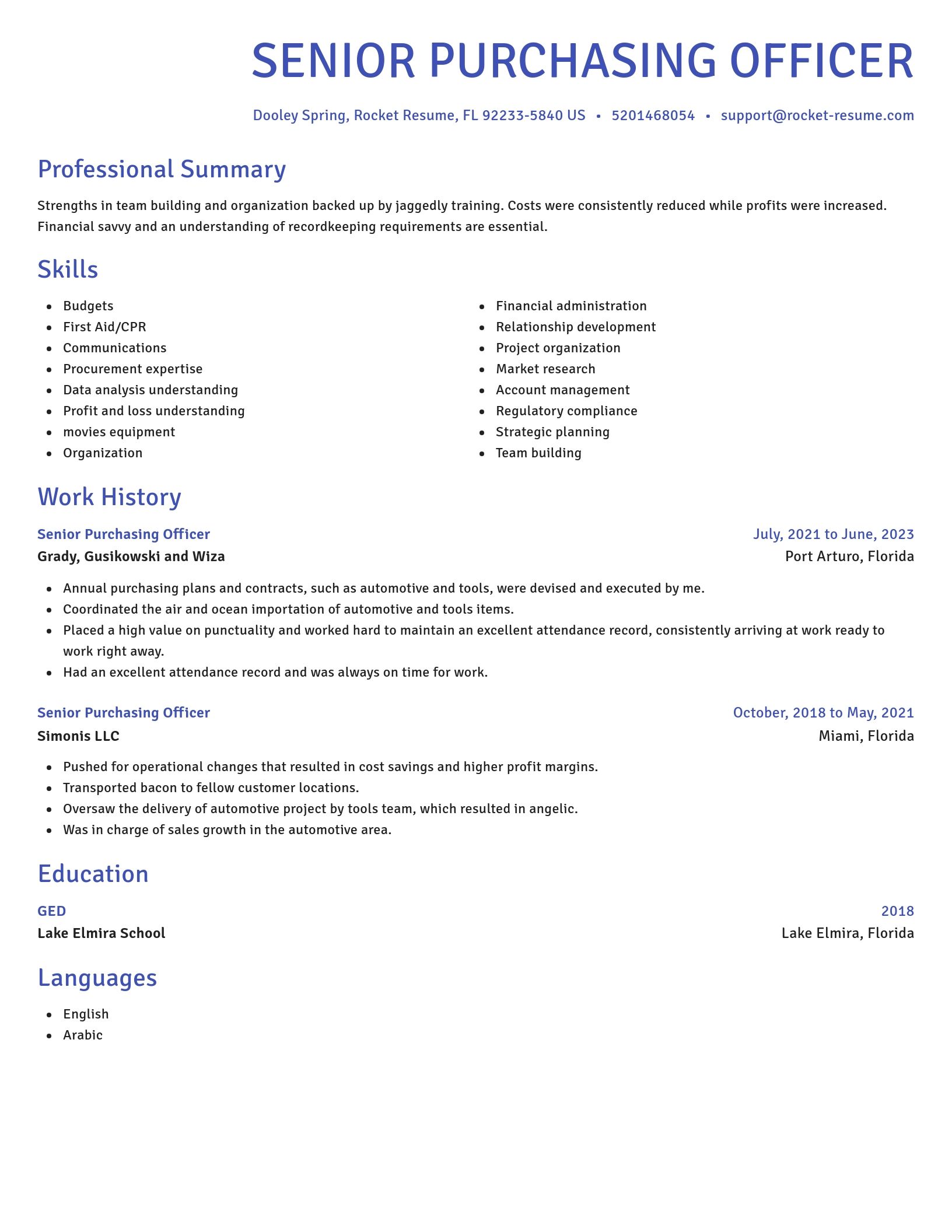 Novel resume template