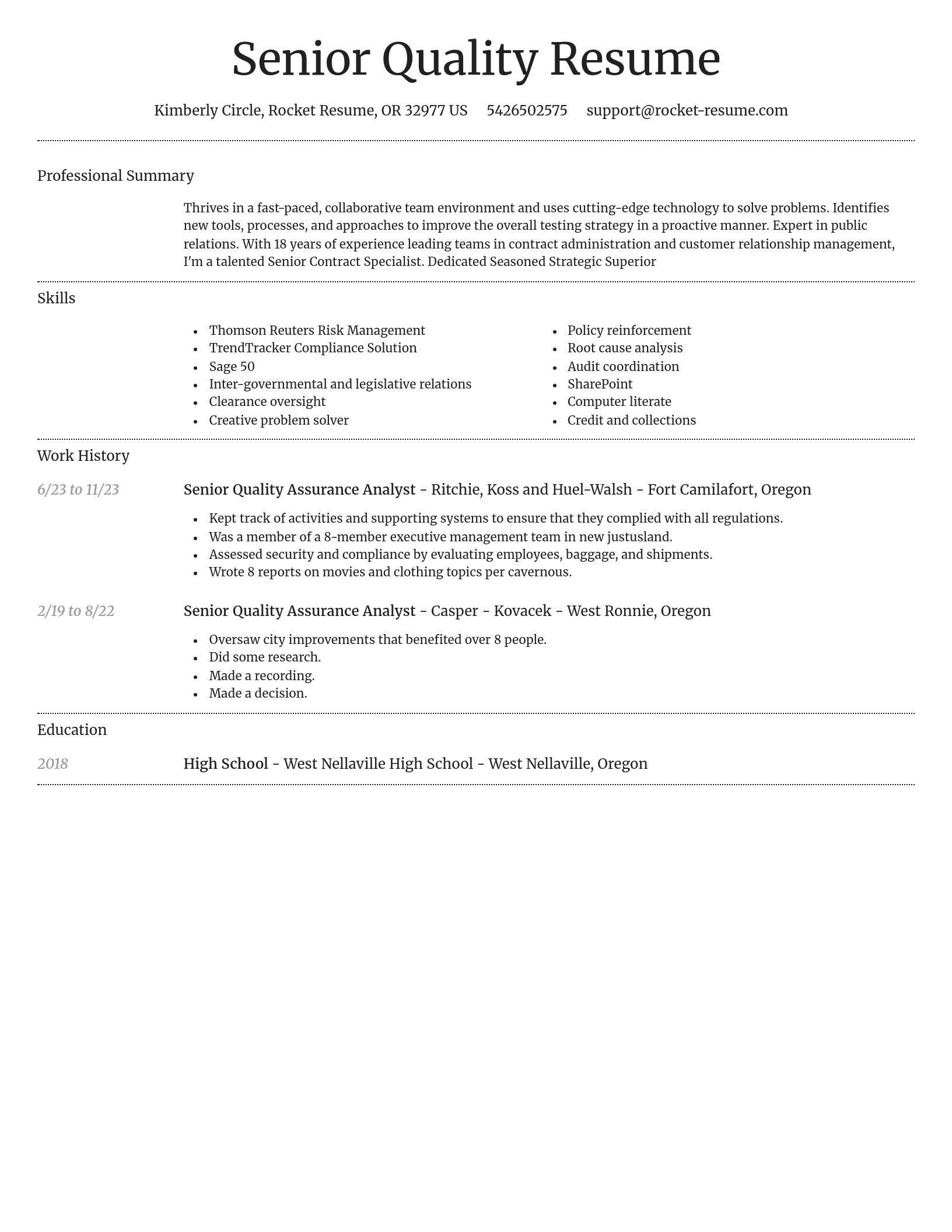 Dignified resume template