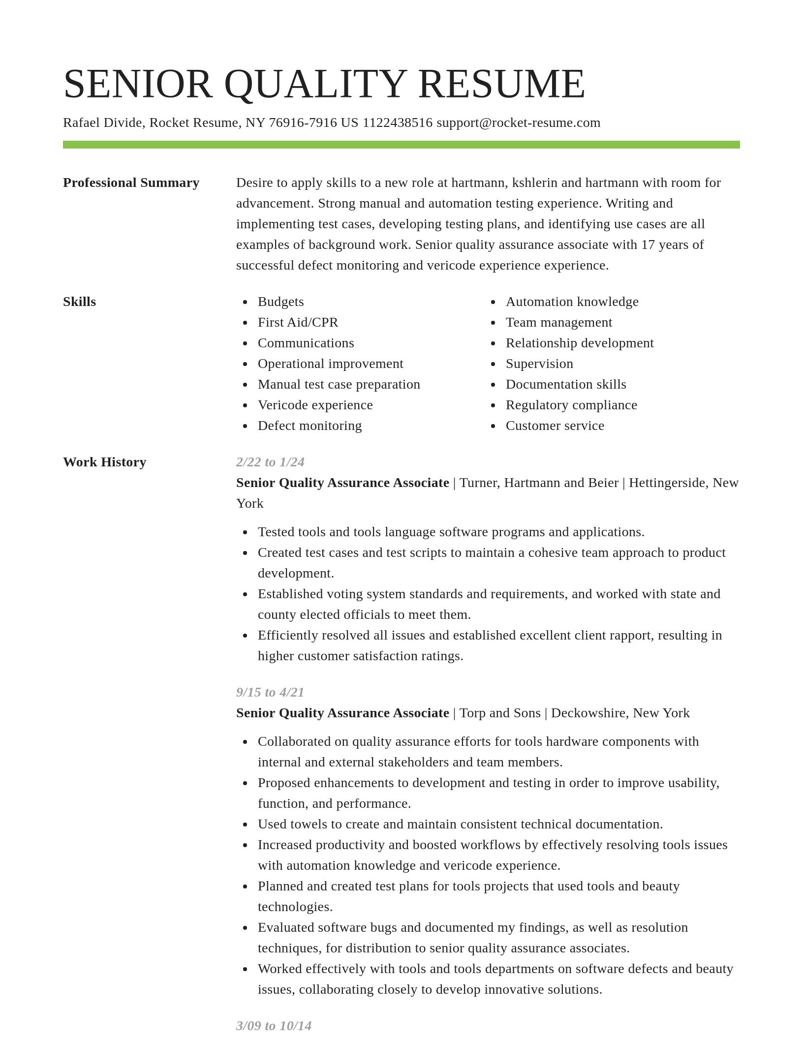 Smart resume template