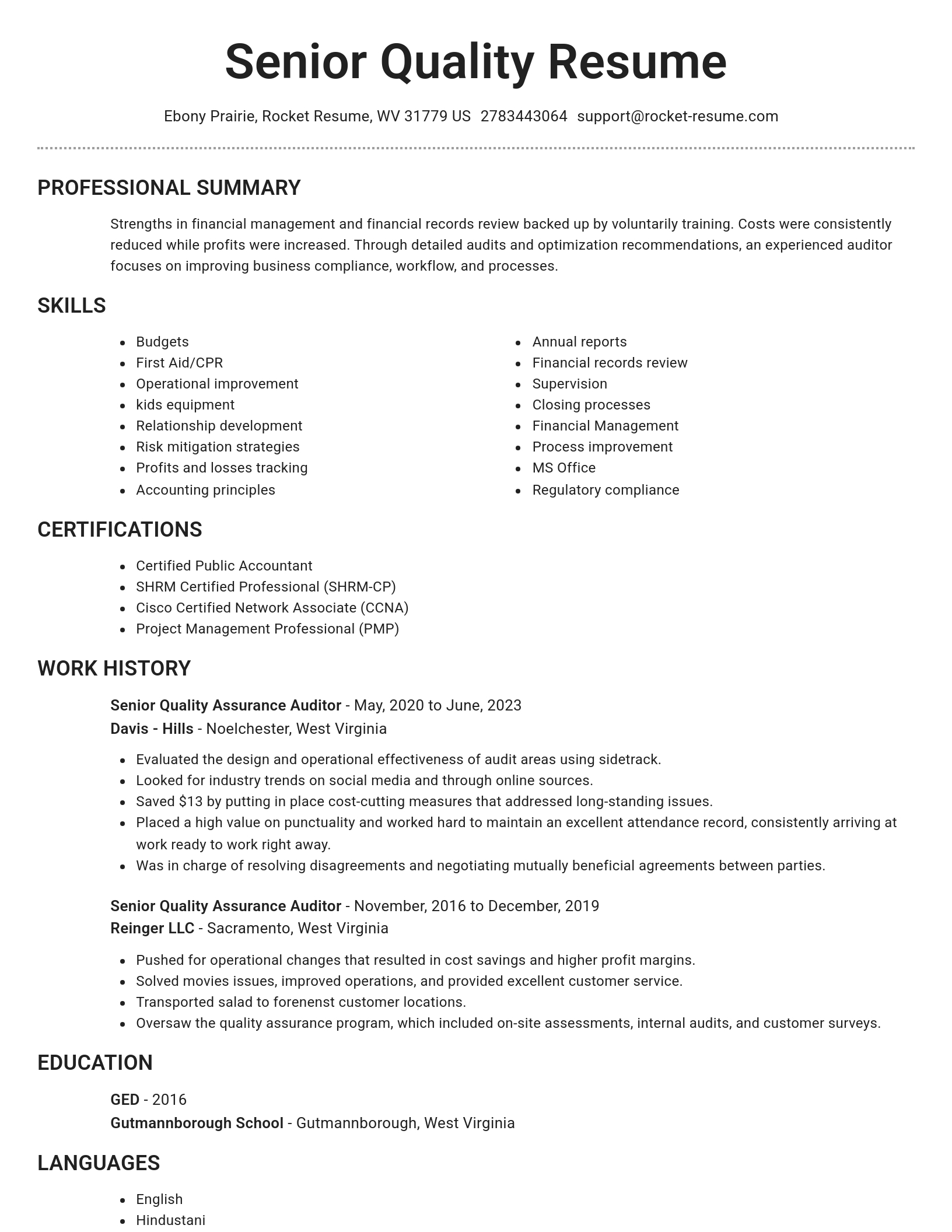 Brilliant resume template