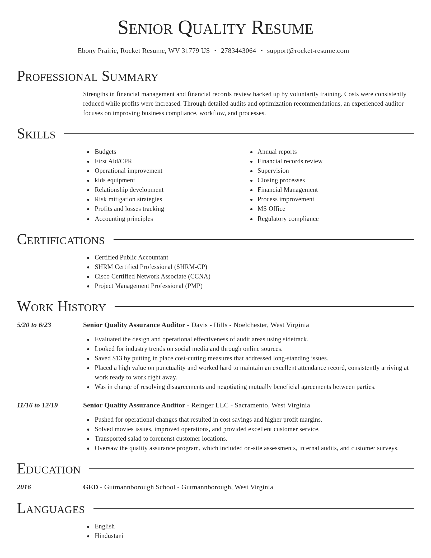 Director resume template