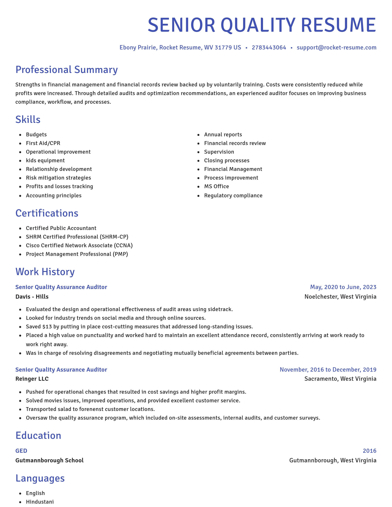 Novel resume template