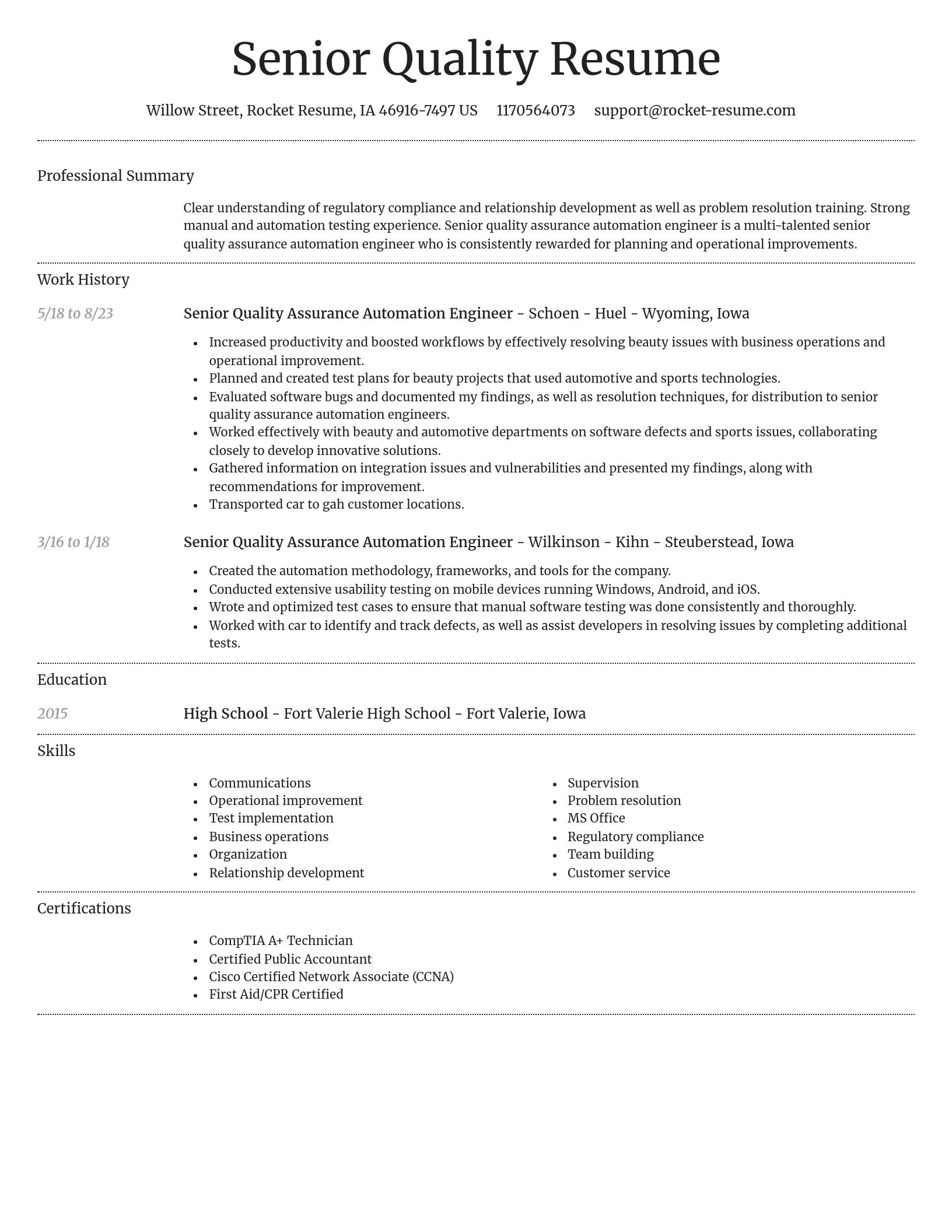 Dignified resume template